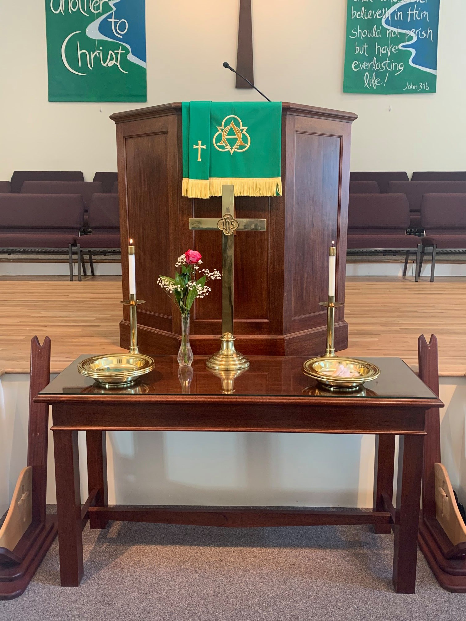 Cornerstone UMC - The rose on the communion table is in...