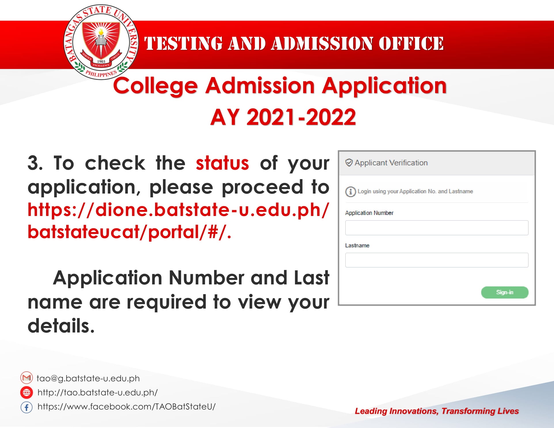 Batangas State University - Testing and Admission Office