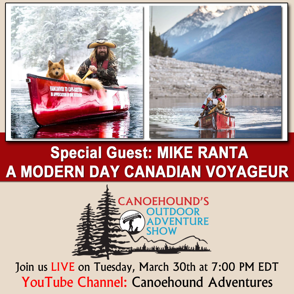 Canoehound's Outdoor Adventure Show - Join us on Tuesday, March 30th as ...