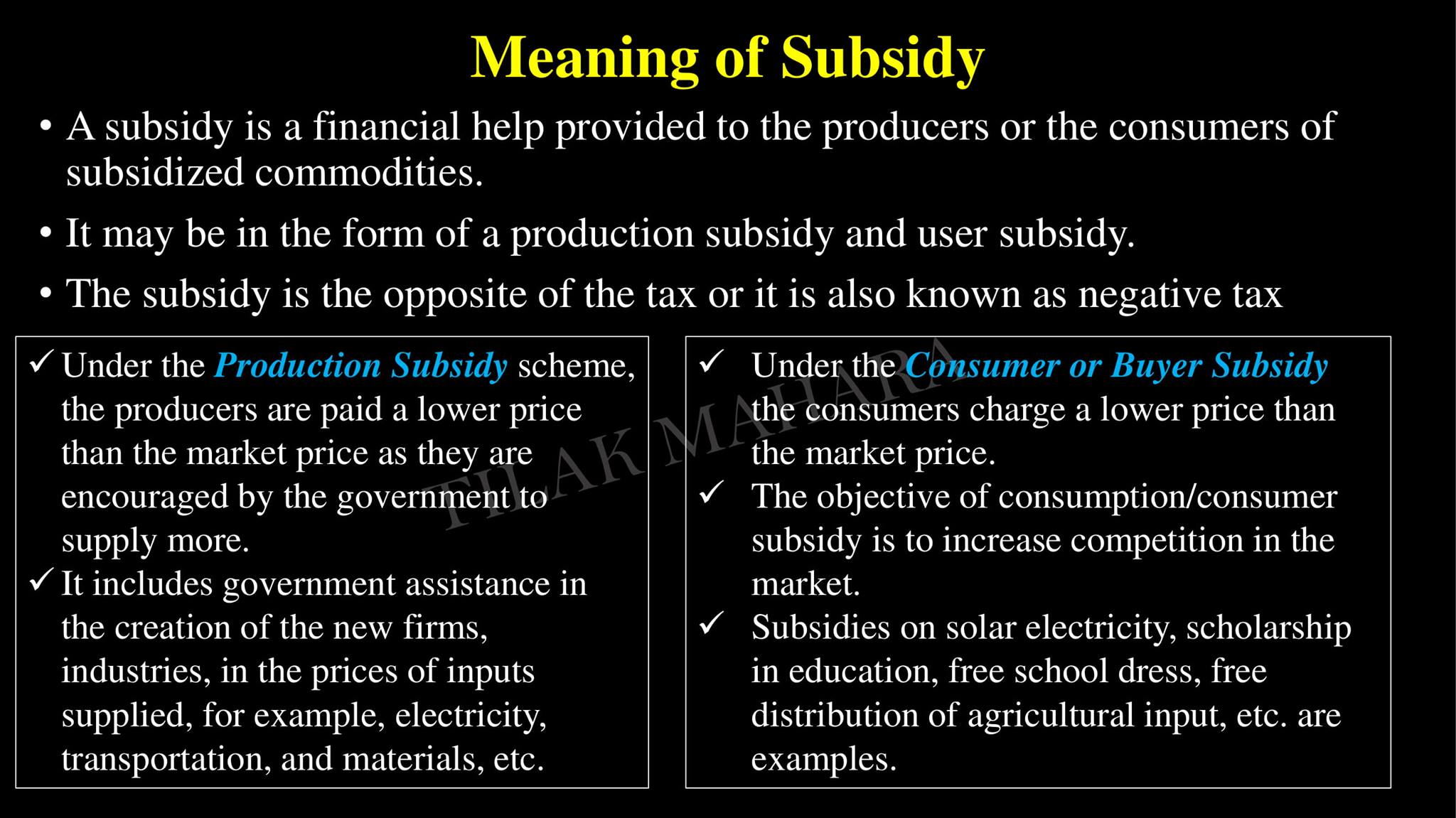 What Is A Subsidy Definition And Meaning Market