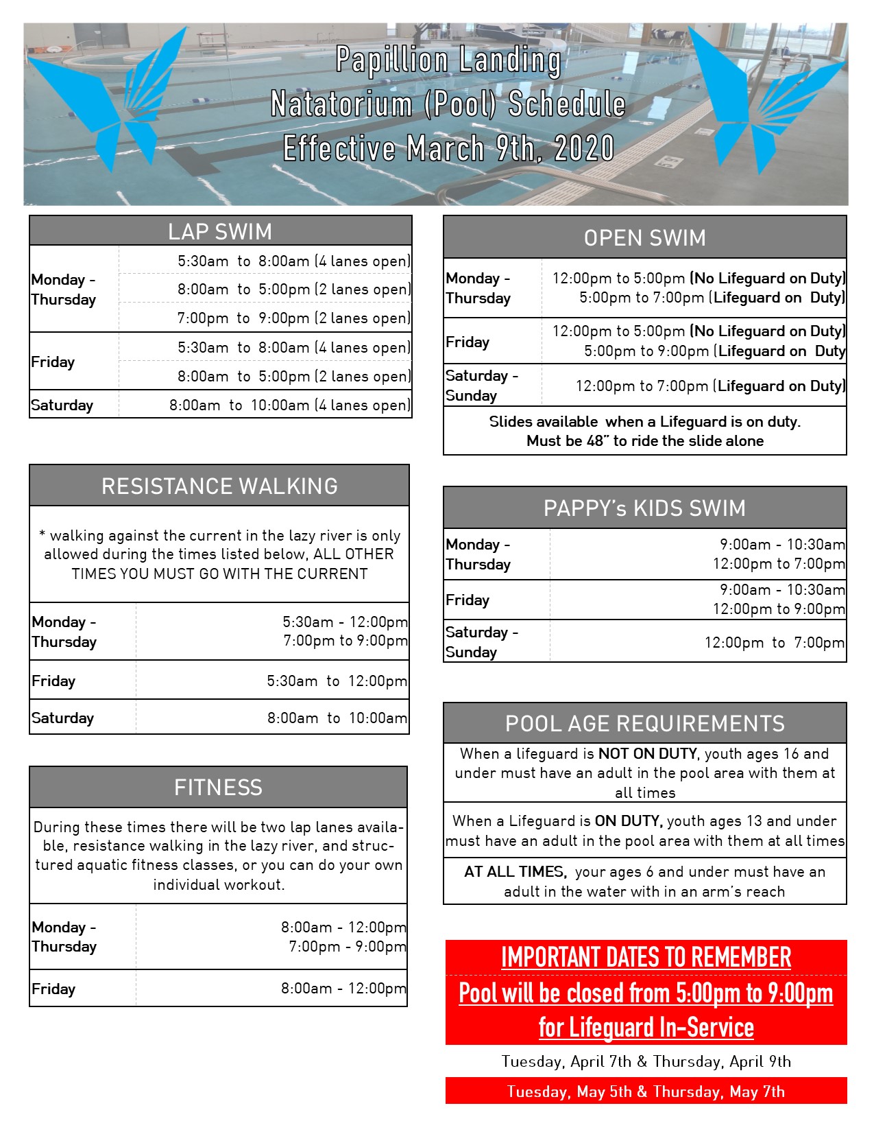Papillion - ***New Pool Schedule Effective Monday, March 9th*** We hope ...