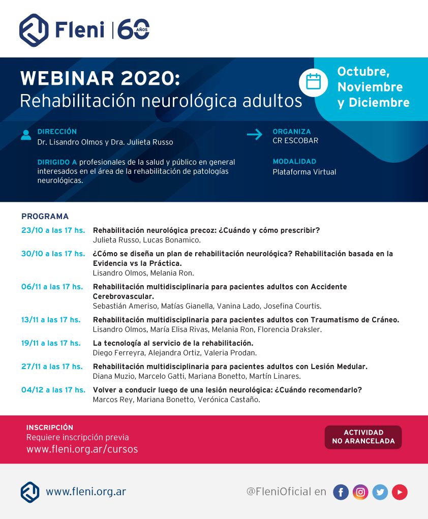 Fleni - El 23 de octubre comienza el Webinar 2020:... | Facebook