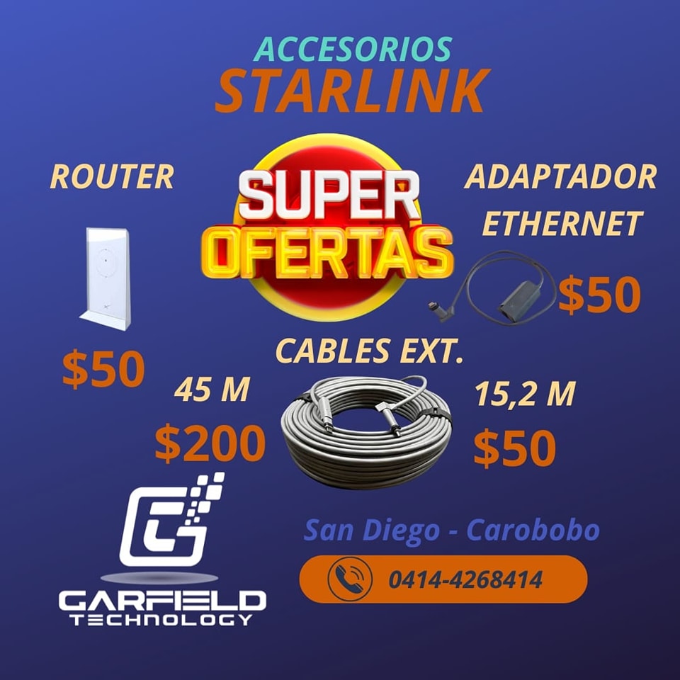 Garfield - ACCESORIOS DE STARLINK *🛜Router Wifi Starlink: $50. *📶 ...