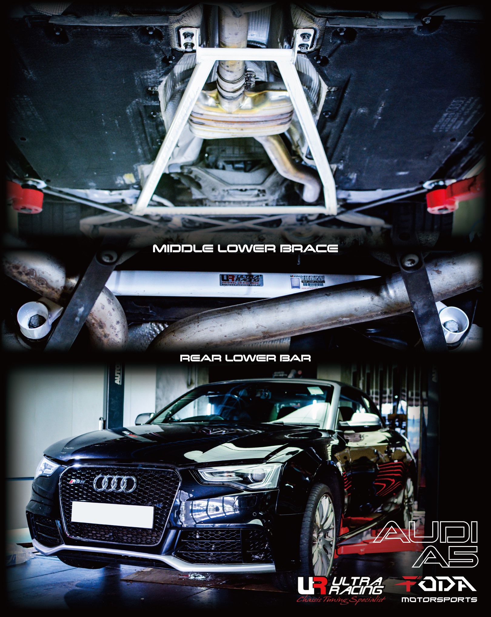【Audi A5 安裝：中底架、尾底巴】 Ultra Racing... - FODA Motorsports
