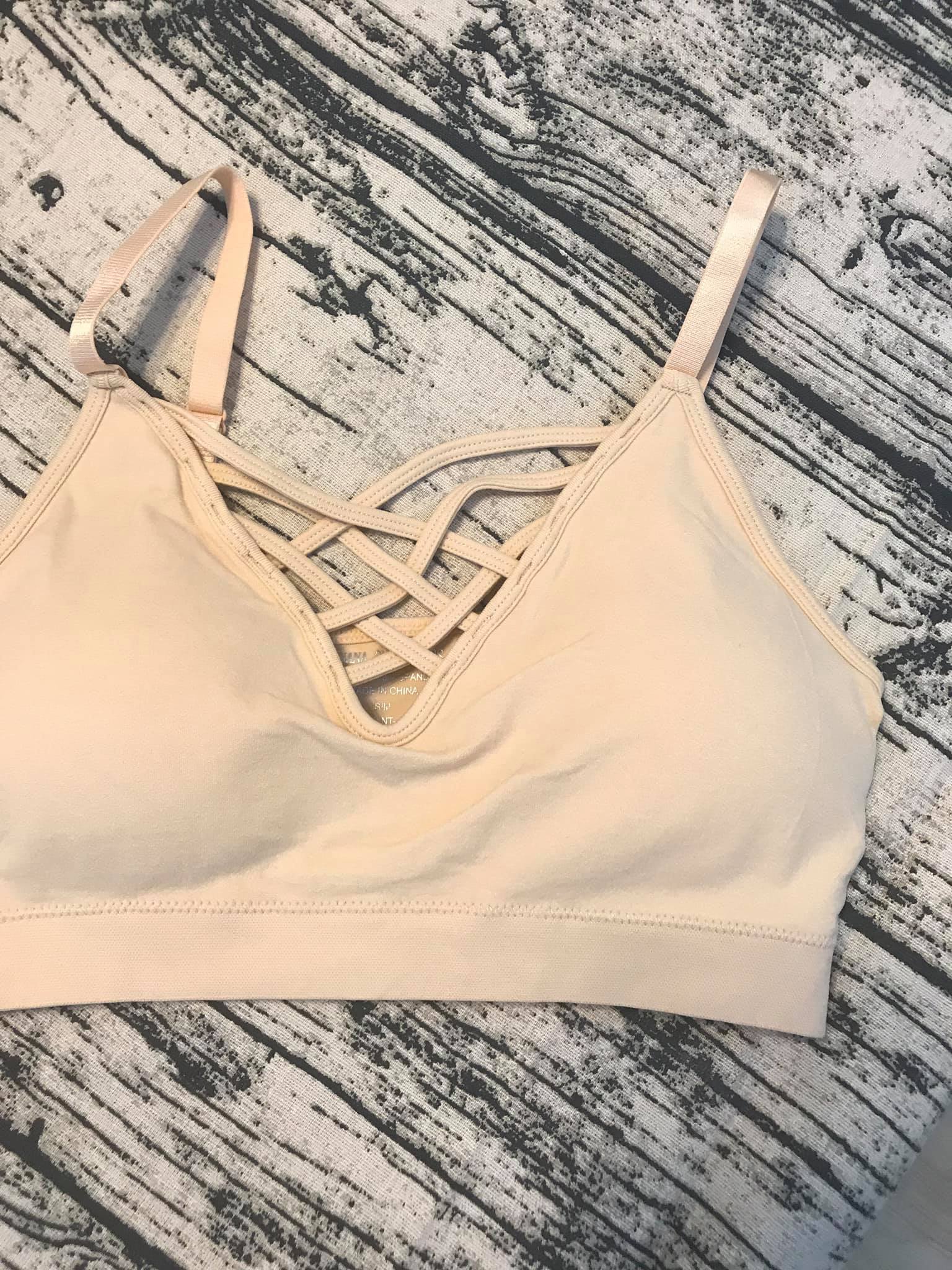 Seamless Triple Criss-Cross Padded Bralette – Removable Pads, Plus Size 2X/3X
