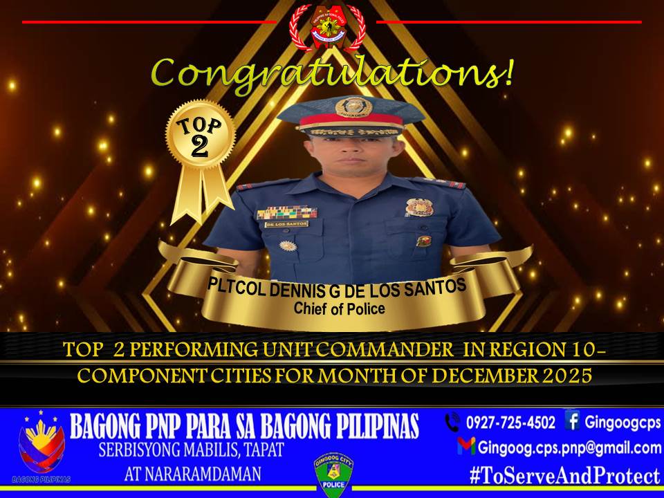 Gingoog - Congratulations to PLTCOL DENNIS G. DE LOS SANTOS, COP, for ...