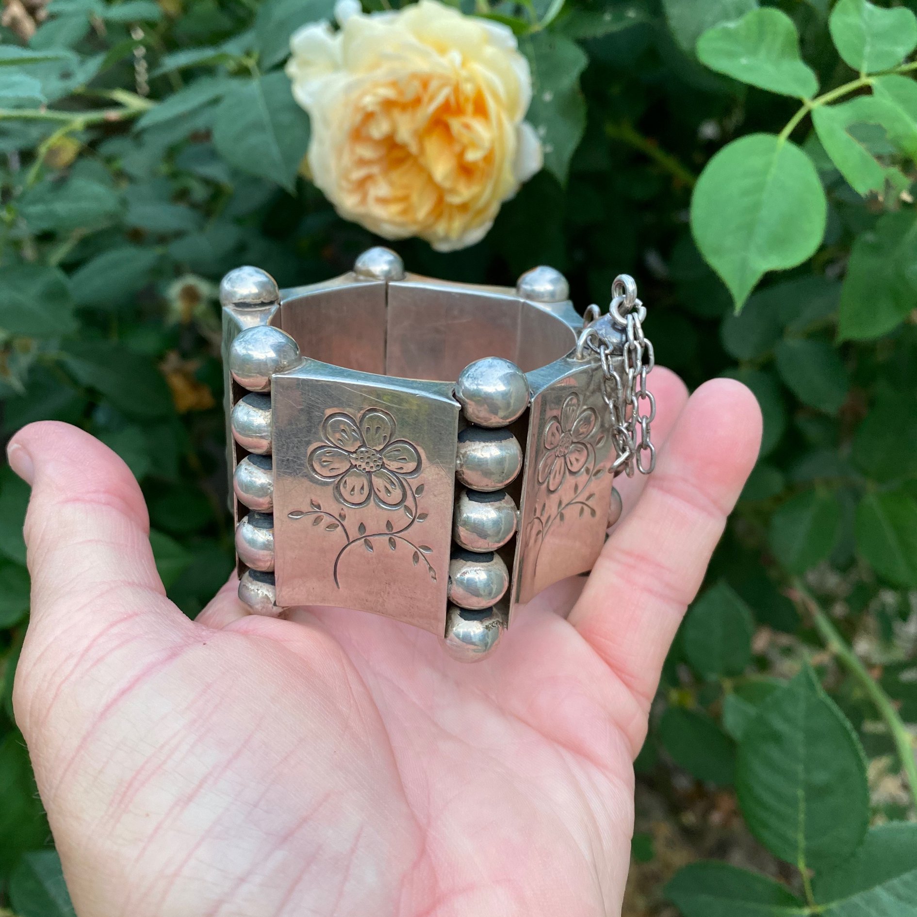 Unique Mexican silver ring found at antique mall