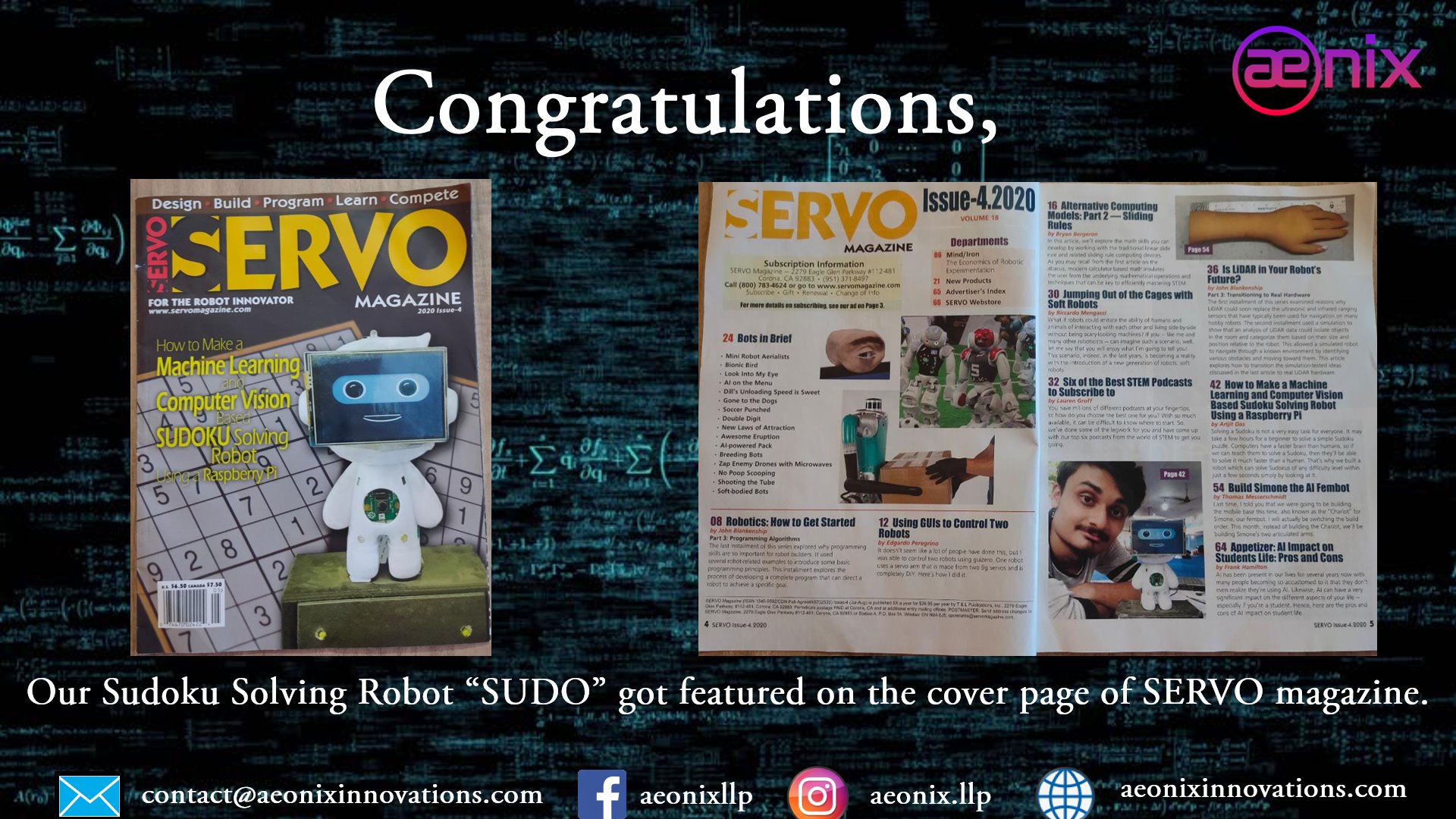 Congratulations @Arijit... - Aeonix Research & Innovations | Facebook