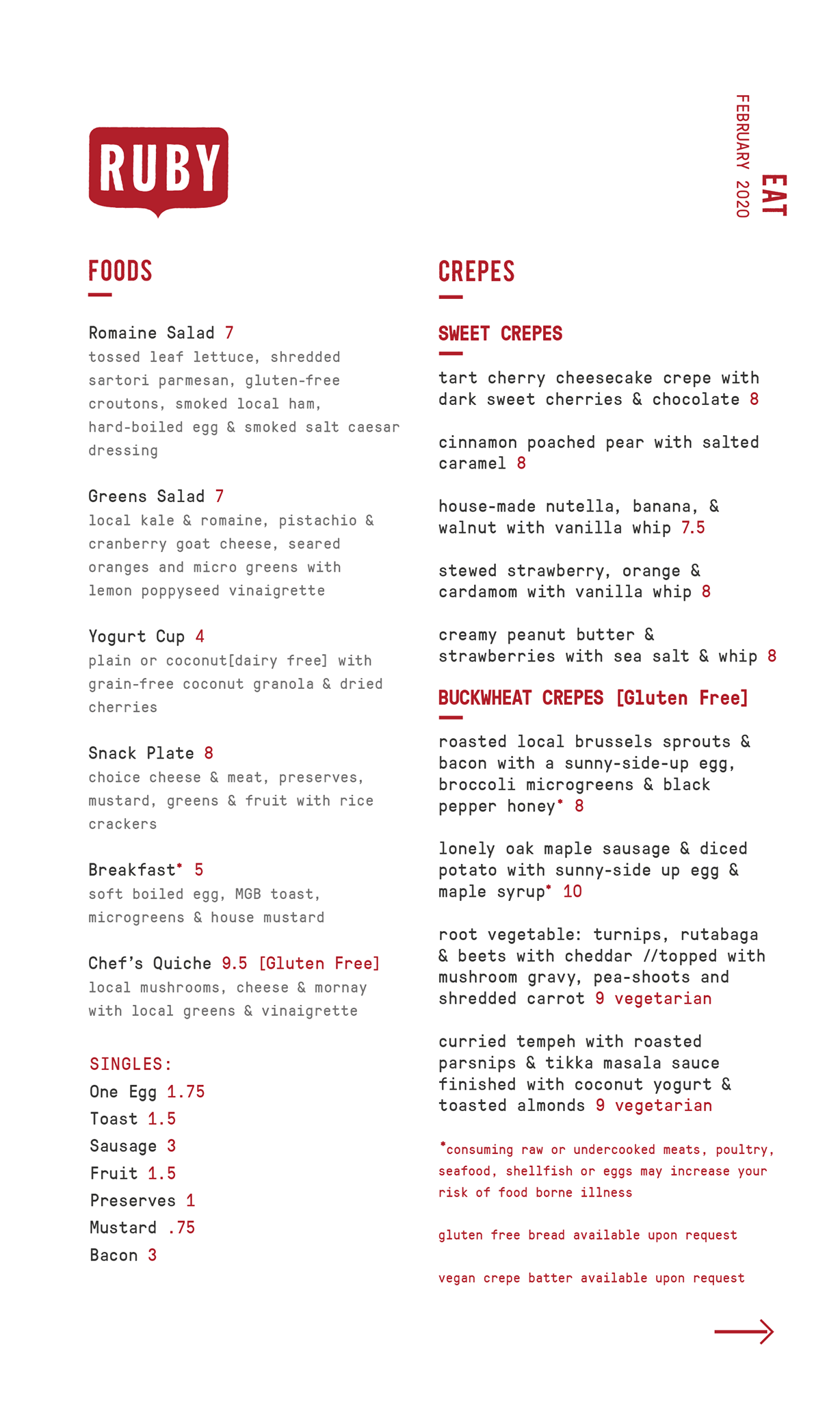 Updated menus for our Downtown... - Ruby Coffee Roasters