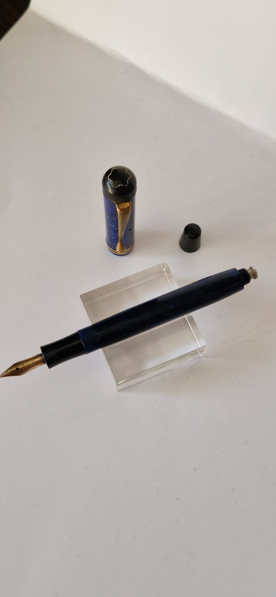 Montblanc Elixir Azure ink in Sailor 1911L 21k demonstrator