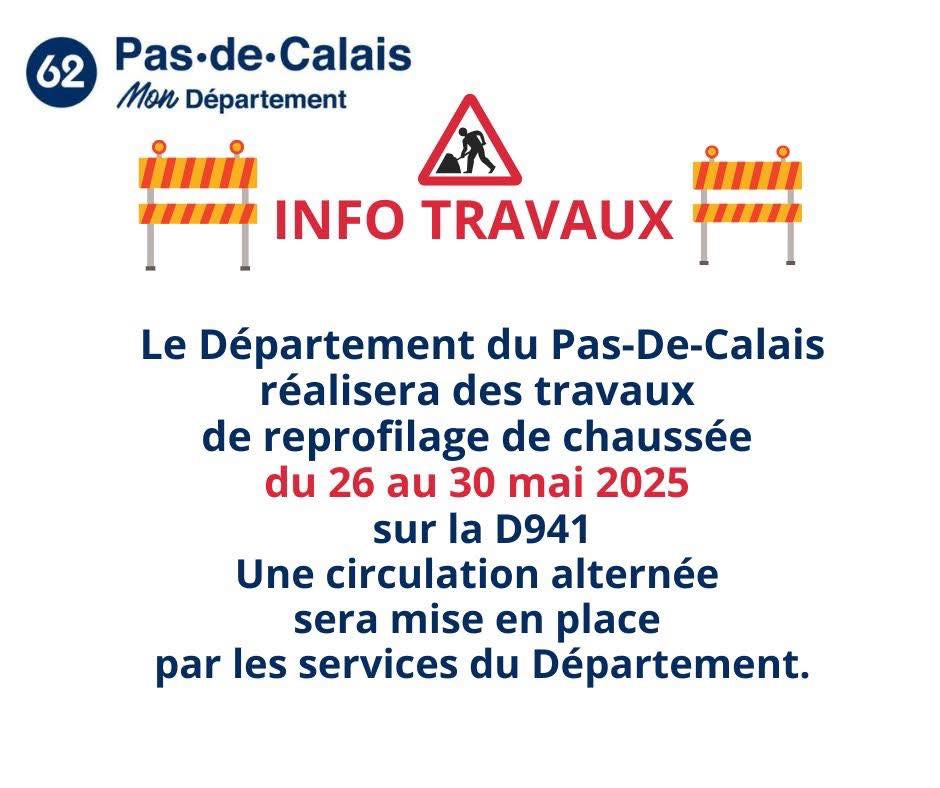 Ici Auchy les mines | 🚧 INFO TRAVAUX – DÉPARTEMENTALE D941 🚧 | Facebook