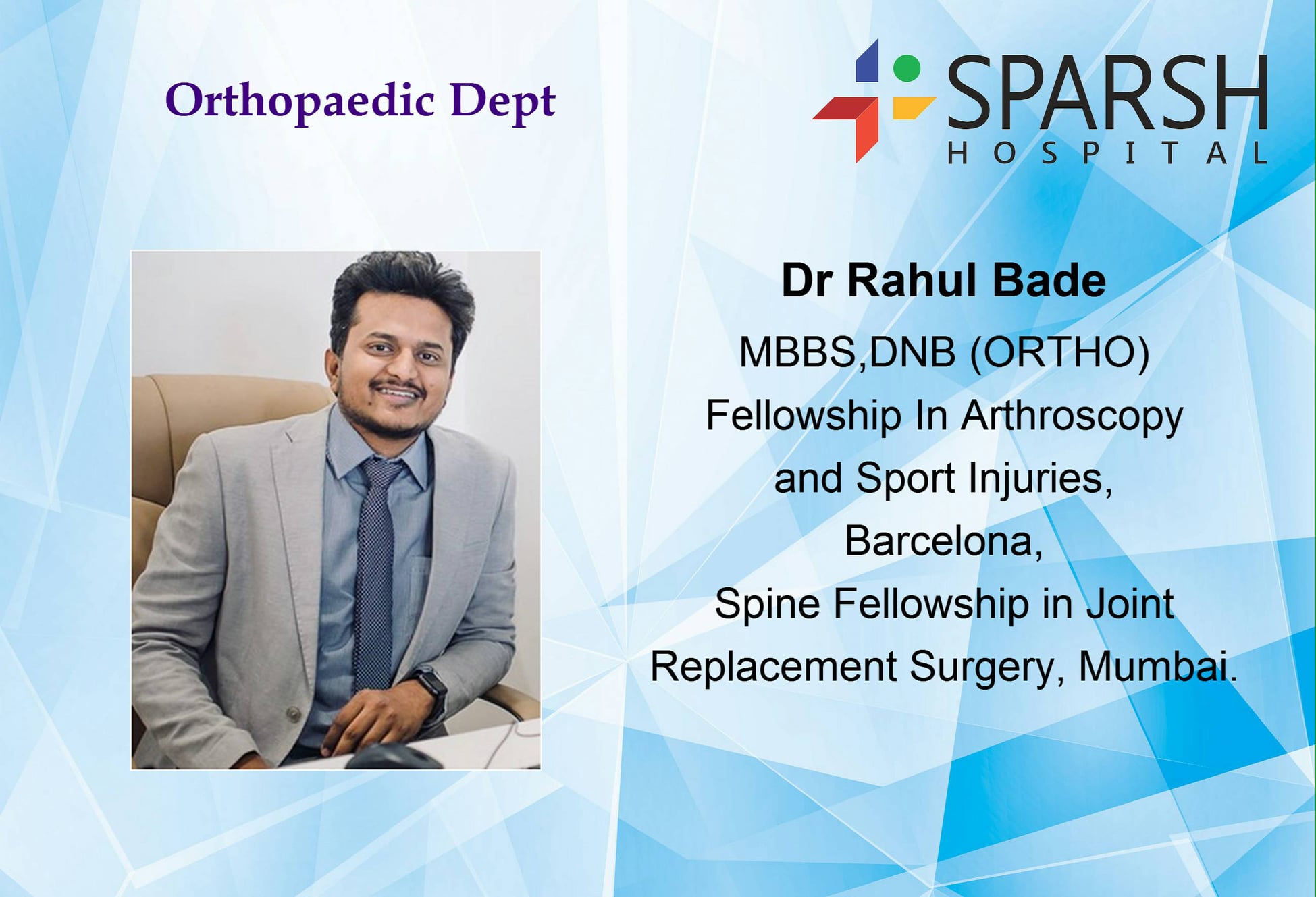 Sparsh - Dr. Rahul Bade is a specialist Knee & Shoulder Surgeon. The ...