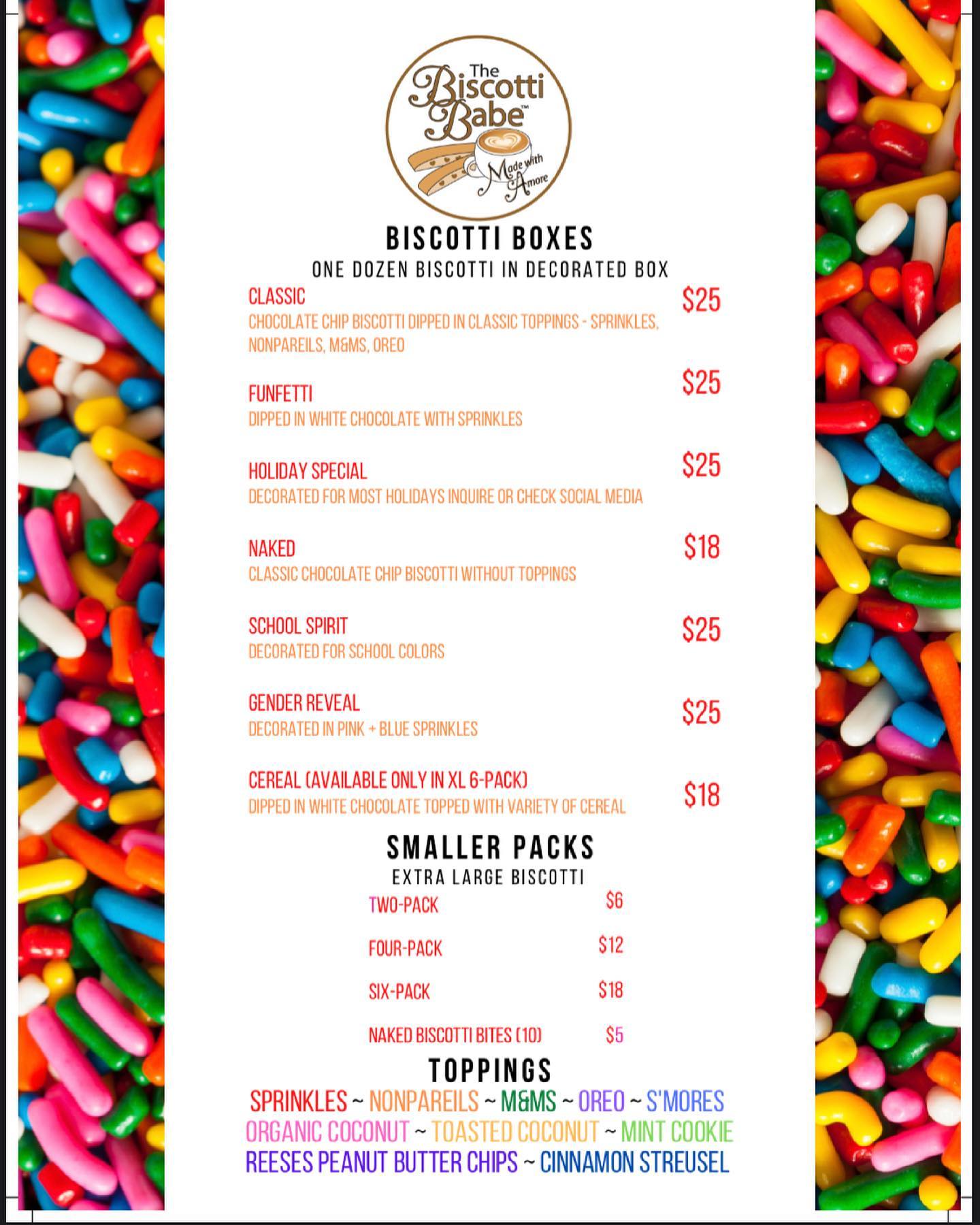 Check out our updated menu! ️ . . .... - The Biscotti Babe