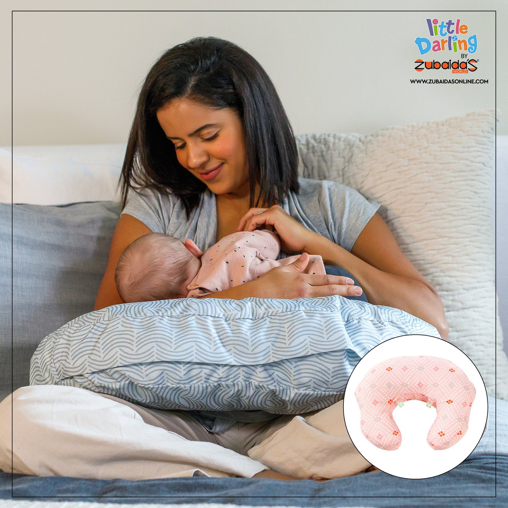 The NurSit nursing pillow is a versatile, U-shaped support cushion  Versatile Infant Nursing Pillow display picture 1