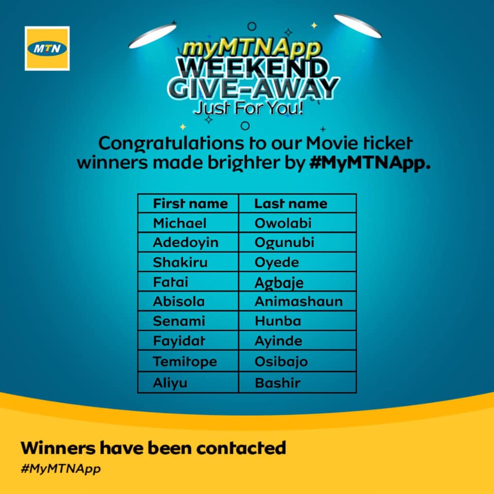 MTN Nigeria - Congratulations to all our winners! Click...
