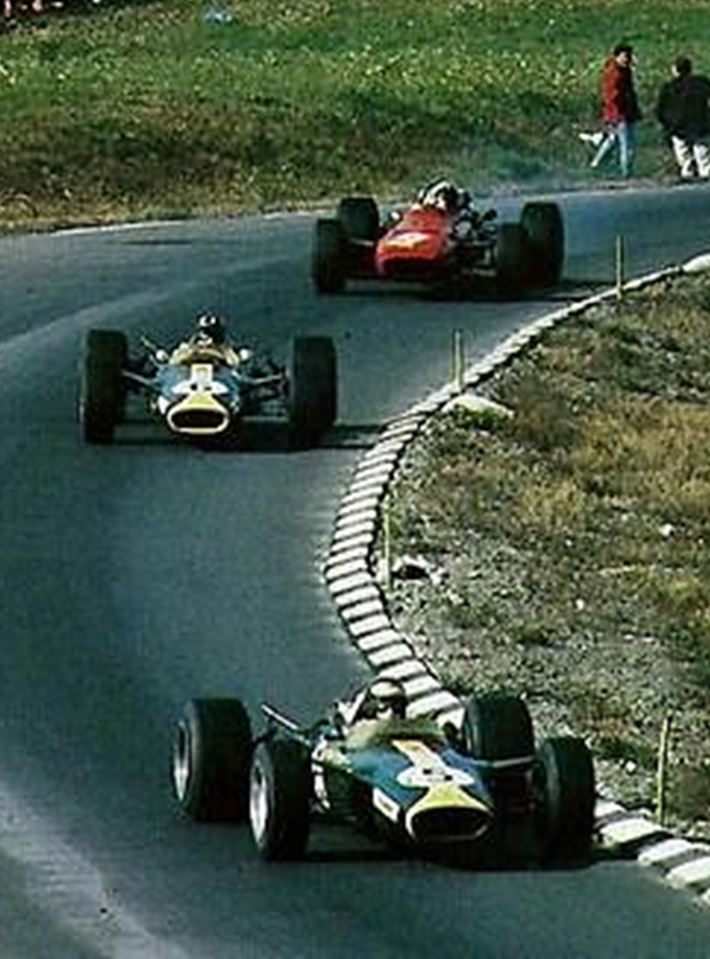 Photographie Vintage De Course Automobile 1964 - Graham Hill BRM, Jim Clark Lotus à Goodwood