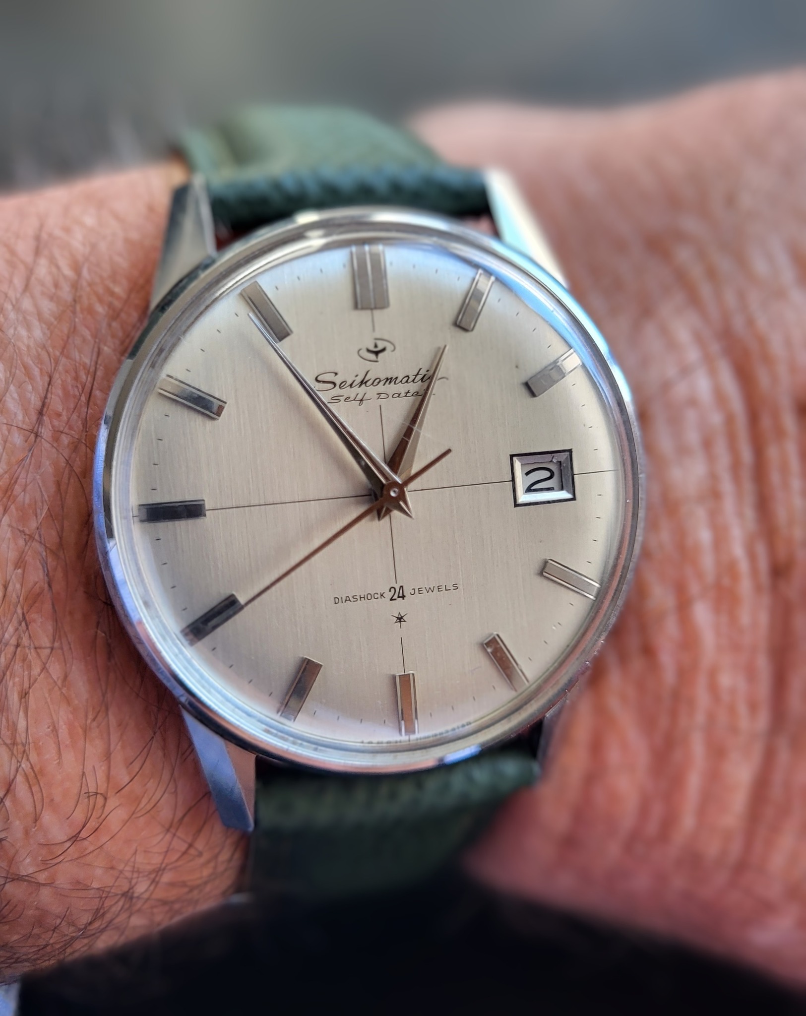 Sporting my J15031DE Seikomatic 20 jewel from 1962
