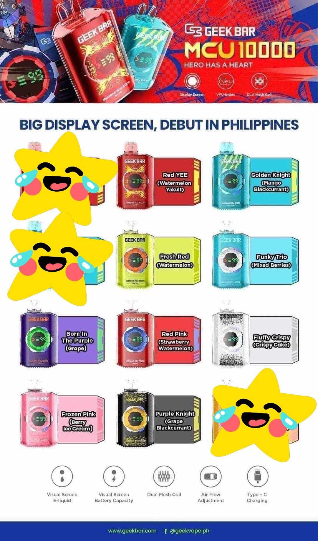 banana flavor geek bar MCU 10000 Now Available MamaSuk Plaza Centralle Igulot Bocaue, Bulacan and TreeTea Milktea House Bagbaguin Sta. Maria, Bulacan Grab One Now limited stocks Only! Available: Watermelon Yakult Mango Blackcurrant RIA NV30K Flavor:Ultra- Kiwi Passion Fruit Guava geek bar pulse virgo