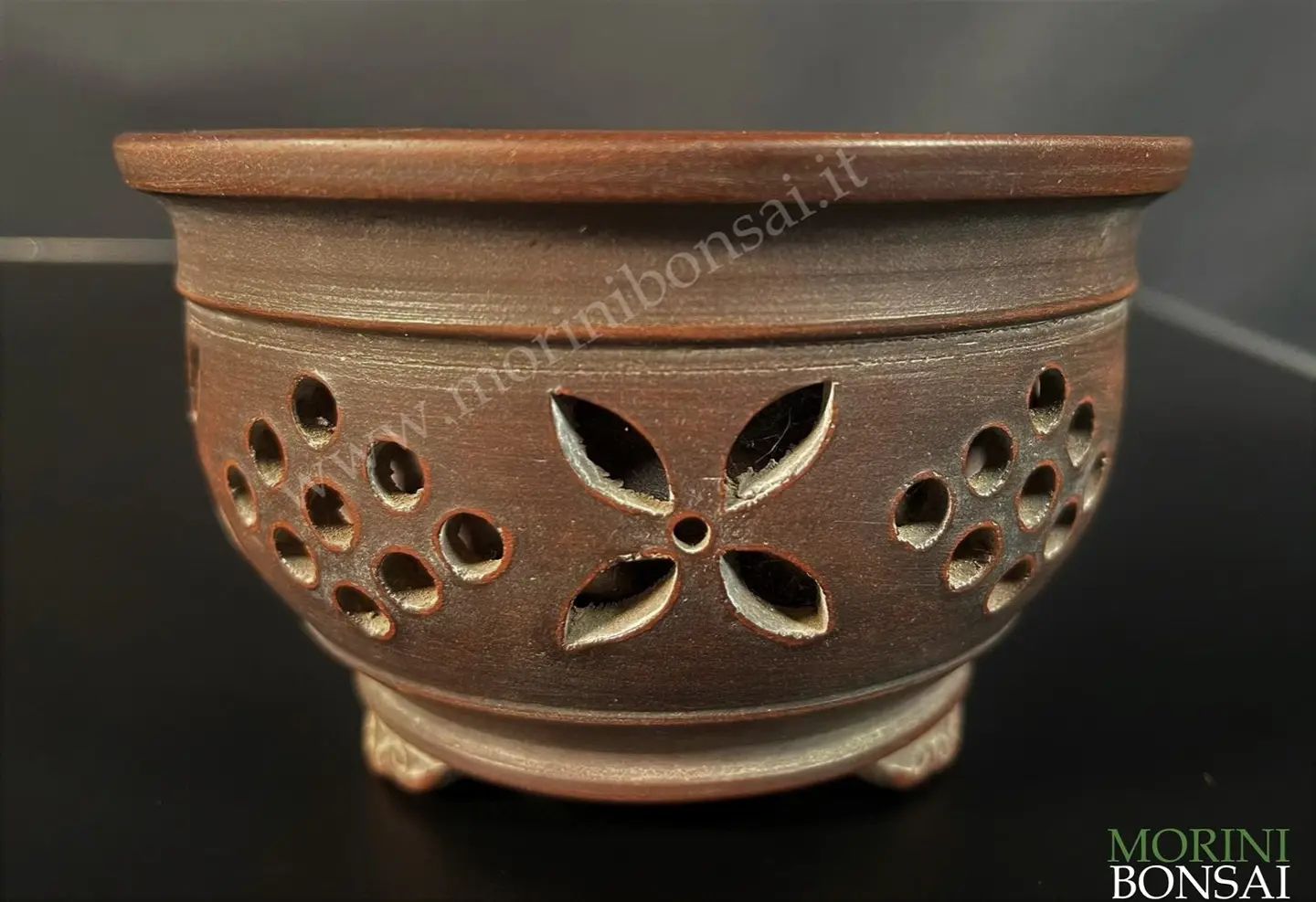 Vaso Bonsai Rettangolare Tokoname BIGEI 16,5 Cm - Marrone Non Smaltato G052