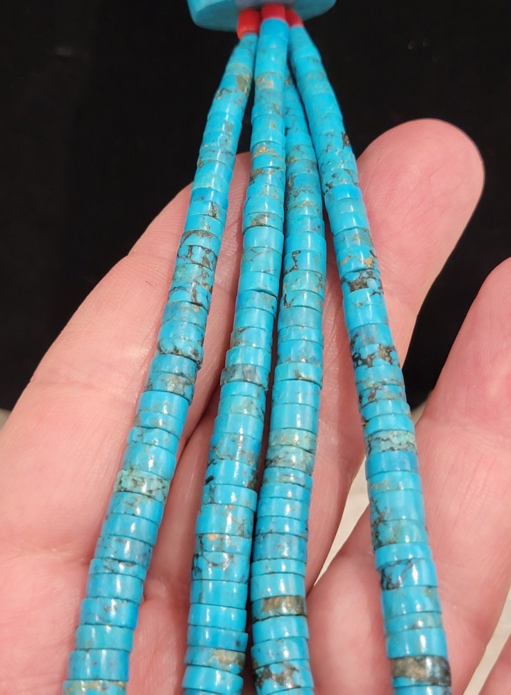 A gorgeous one-of-kind necklace with stunning Kingman Turquoise