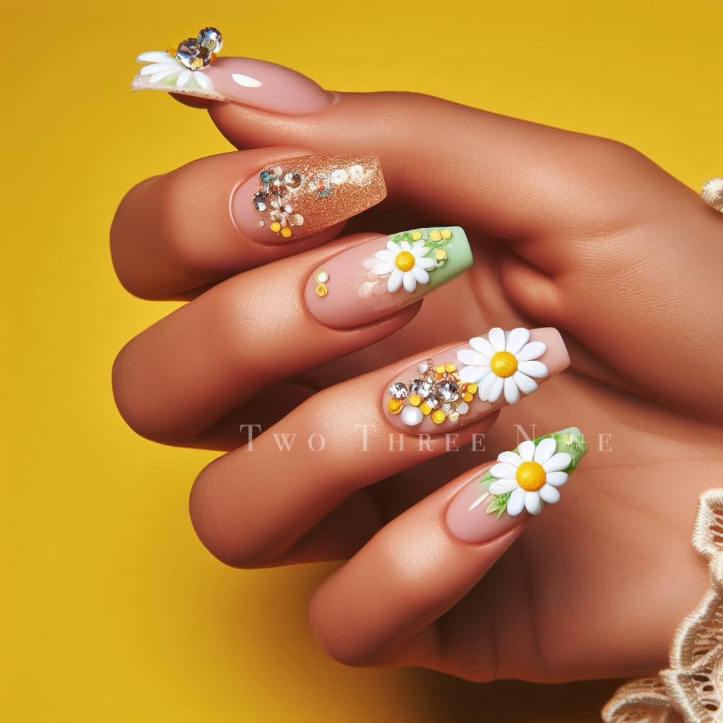 𝚃𝚠𝚘 𝚃𝚑𝚛𝚎𝚎 𝙽𝚒𝚗𝚎 - 💅🏻ไอเดียเล็บลายดอกไม้สุดน่ารัก... | Facebook