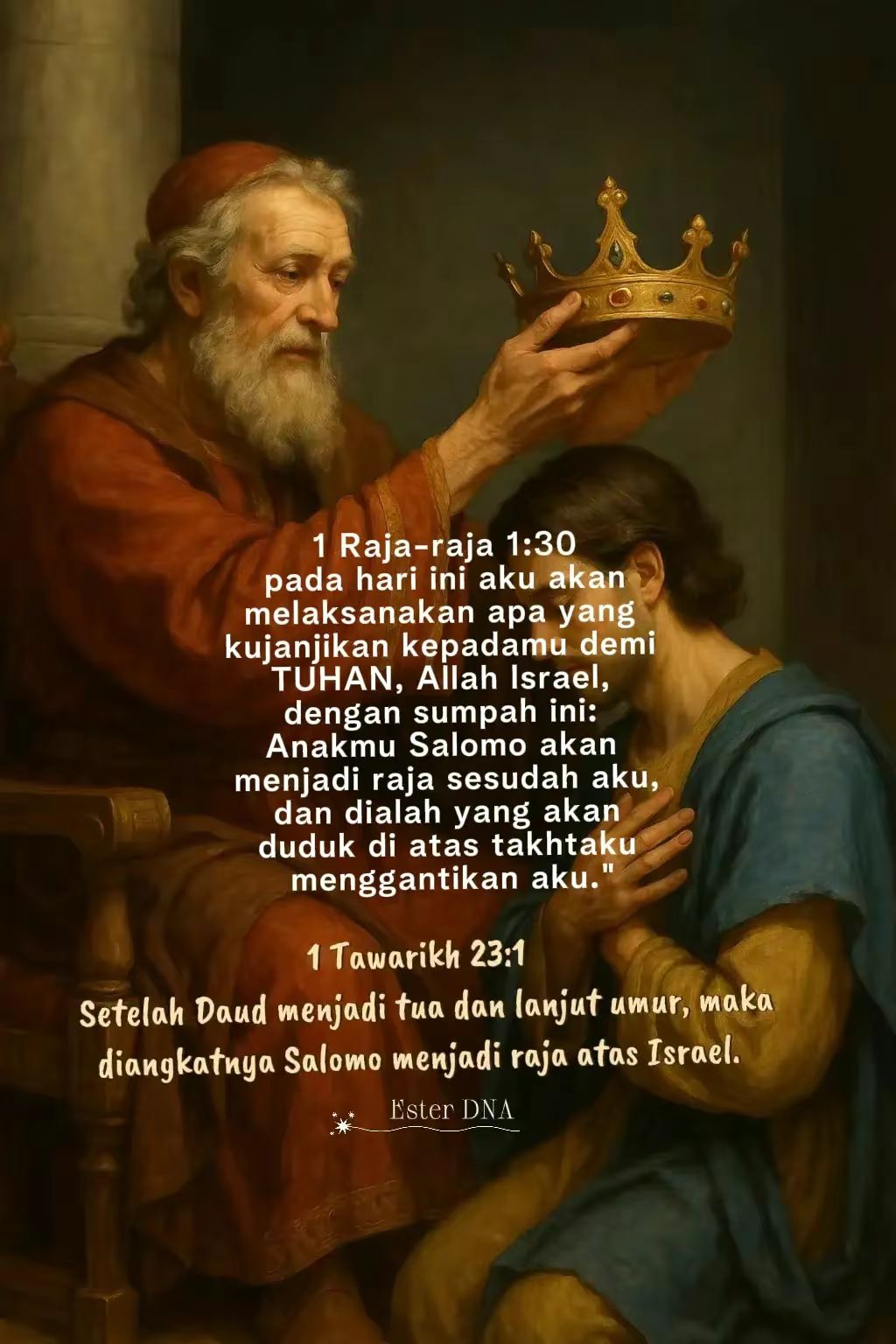 Ester - Penjelasan 1 Raja-raja 1:30📖 👉Ayat ini terjadi ketika Raja Daud ...