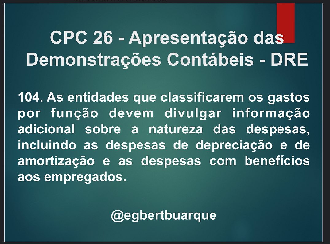 Prof Egbert - Vamos de DRE no CPC 26! O CPC 26 permite... | Facebook
