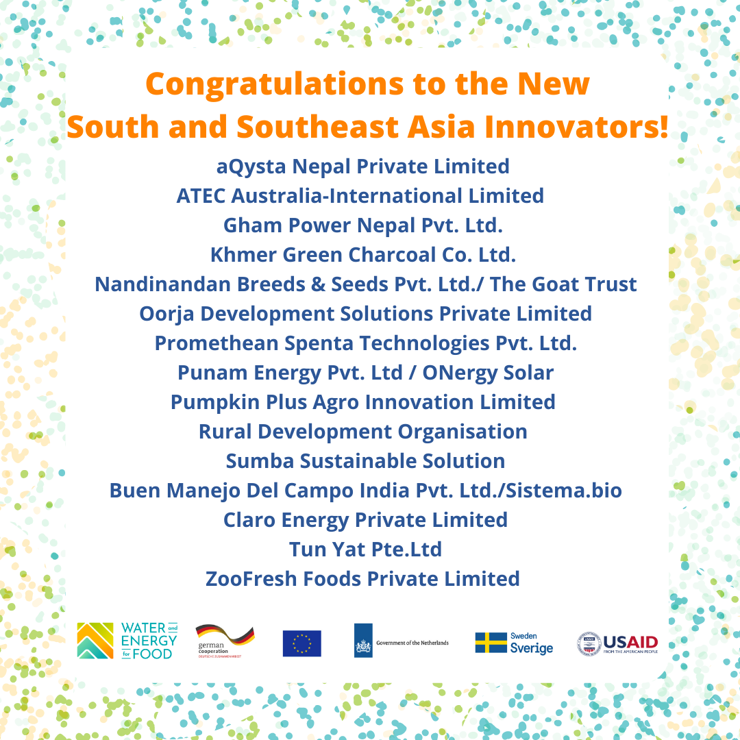 Congratulations to all 15 winners of the first WE4F South and Southeast ...