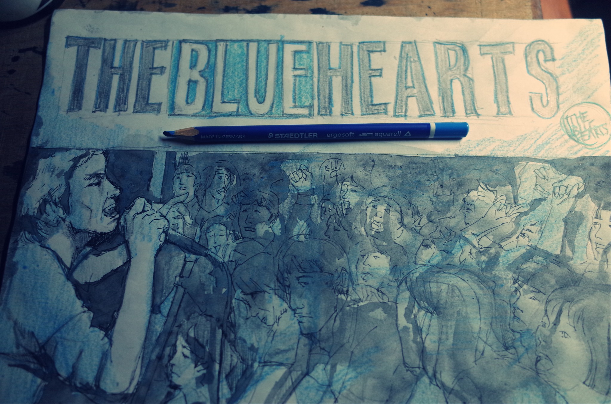 THE 甲本ヒロト 油彩画 BLUE キャンバスアート HEARTS