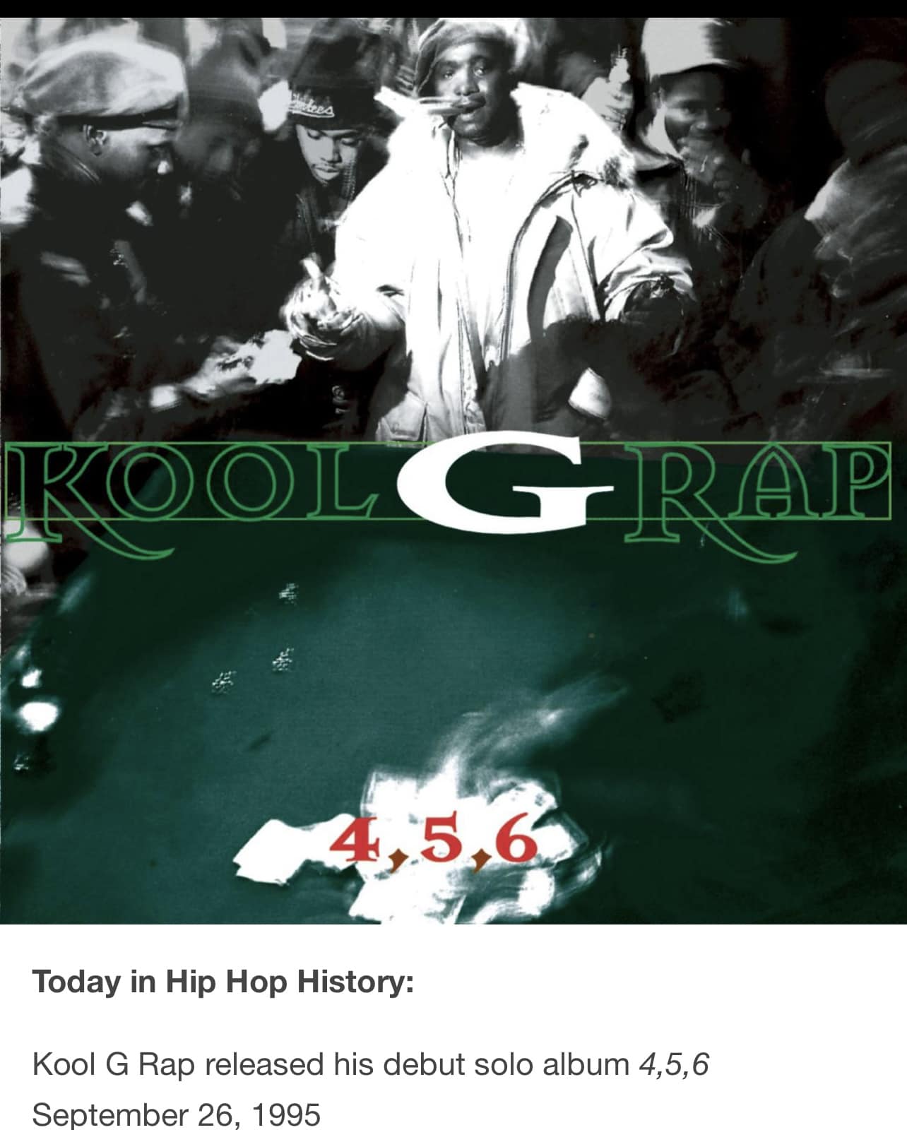 28 years ago today Kool G Rap released “4, 5, 6”. What's your