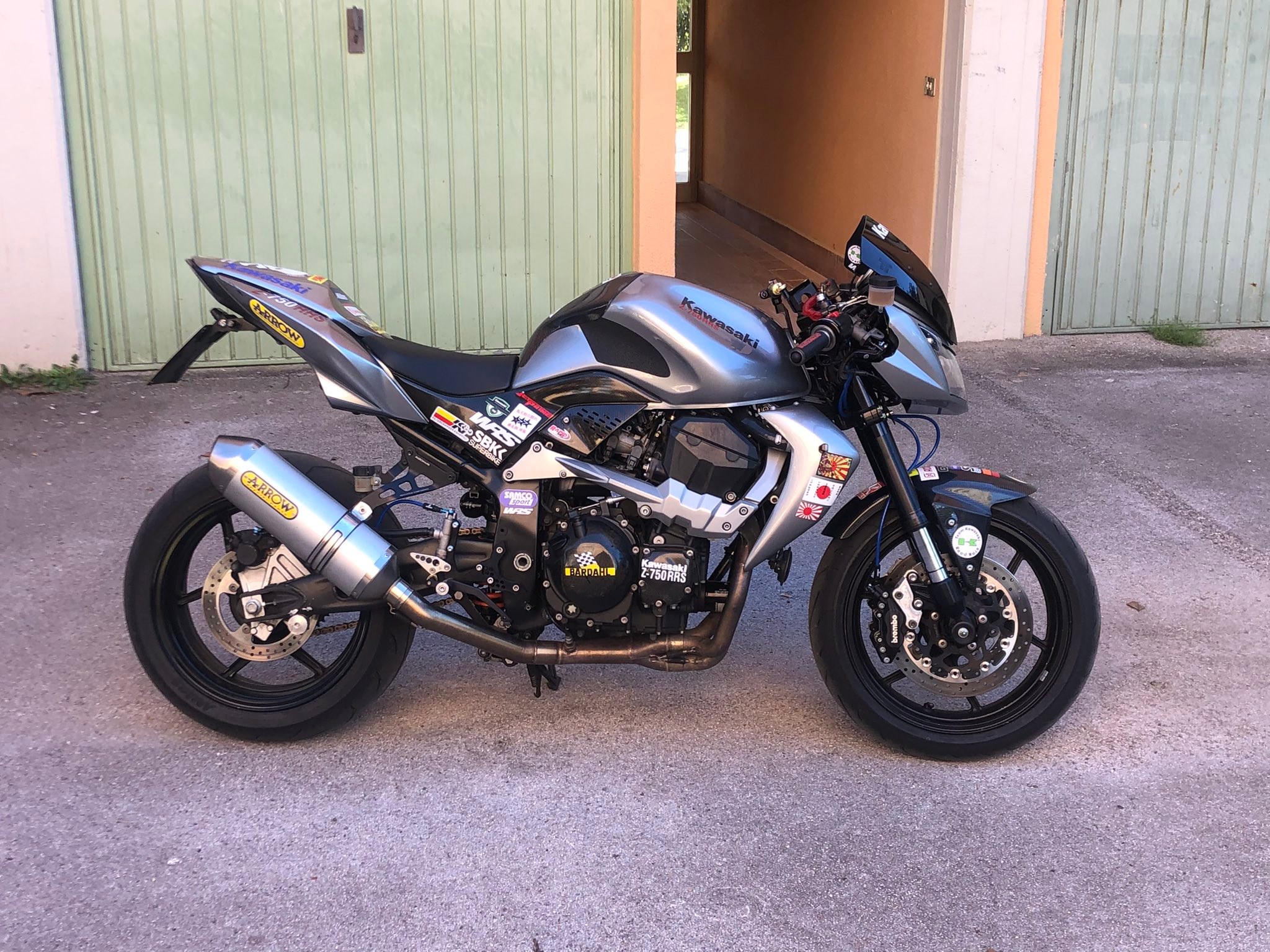 Modified Kawasaki Z750-RRS with Arrow exhaust and Brembo brakes