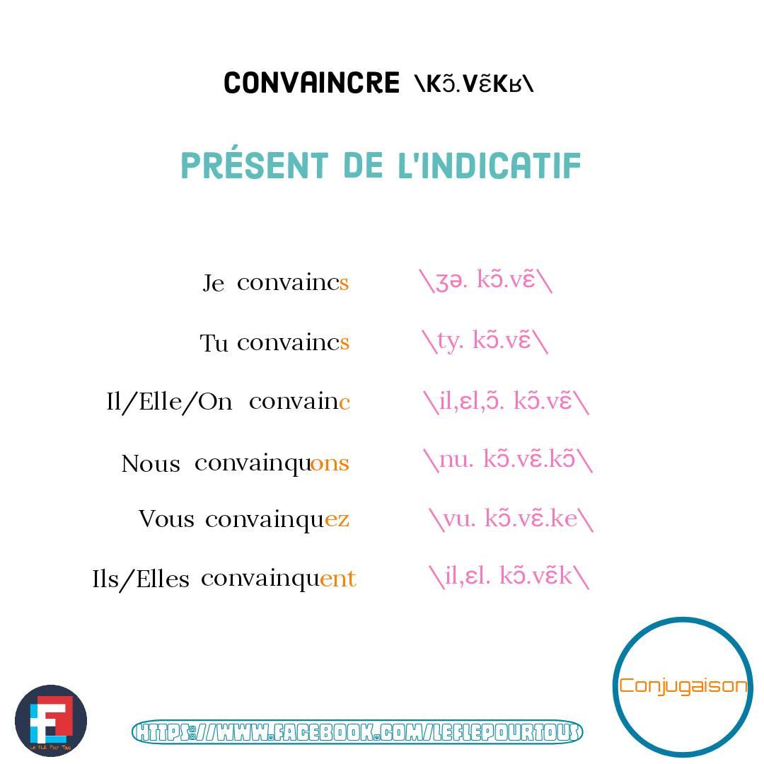 Verbe Convaincre Au Présent De L Indicatif