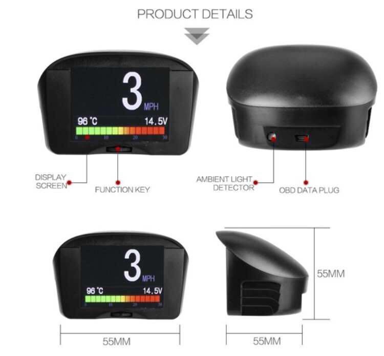 AUTOOL X50 Plus OBD2 On-board Computer Car OBD2 Head-up Display HUD OBD Car Digital Computer Trip Display Speed Fuel Consumption I4276174015