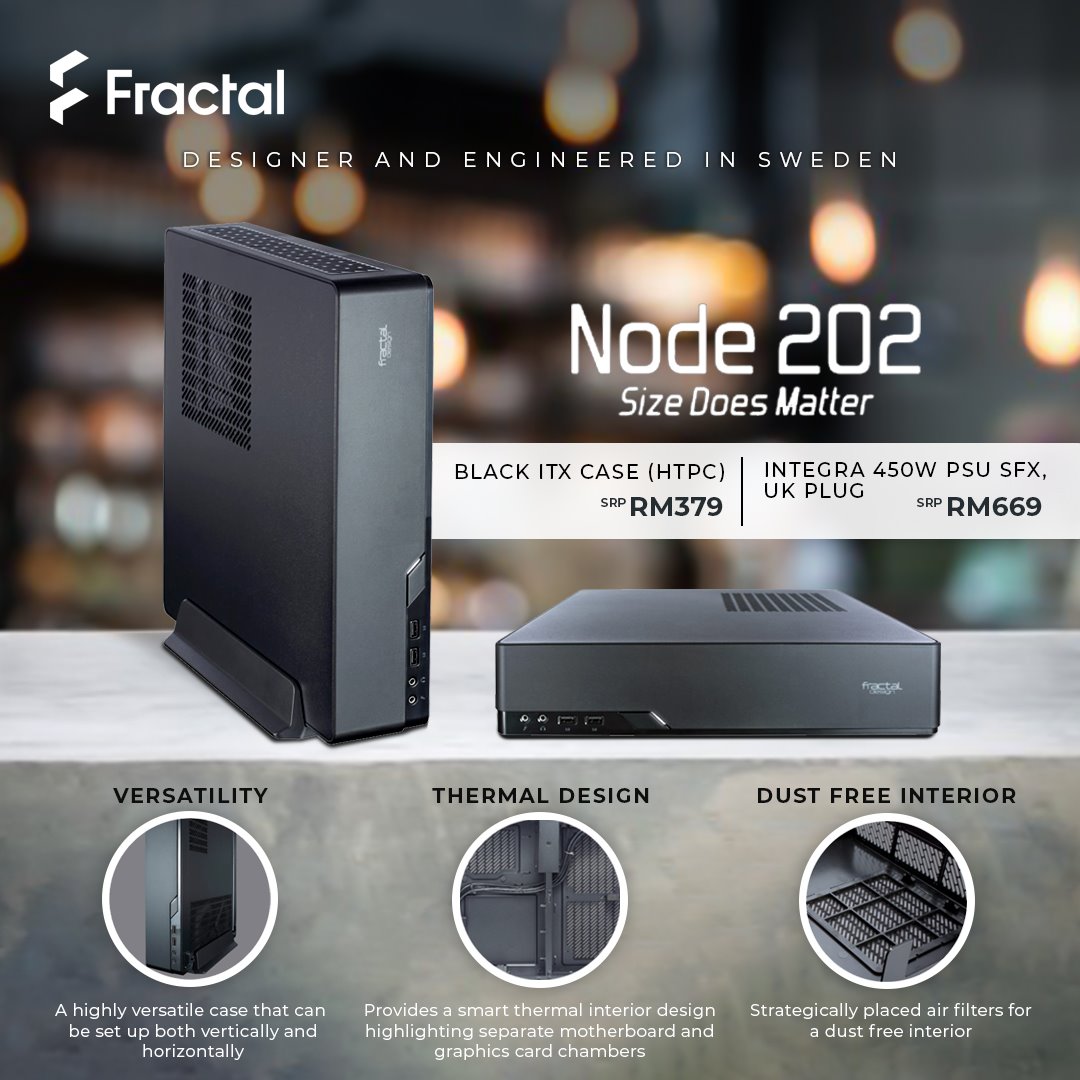 Fractal Design Node 202 PC Case, The... - Sun Cycle Malaysia