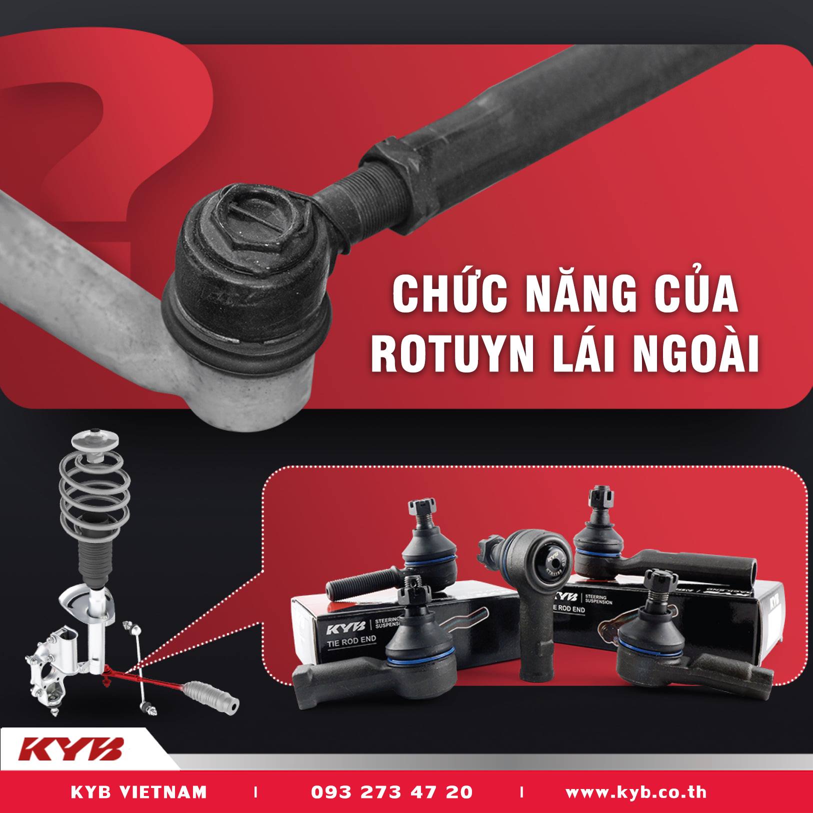 KYB Vietnam - ⚙️CHỨC NĂNG CỦA ROTUYN LÁI NGOÀI...