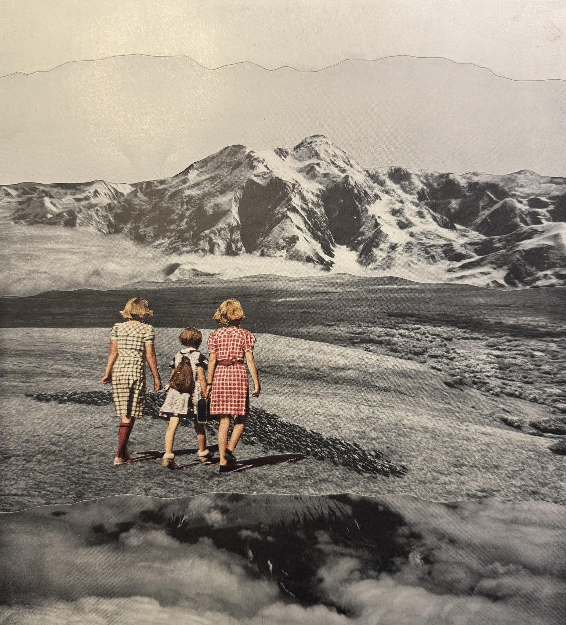 Analog collage portraits with mixed media art