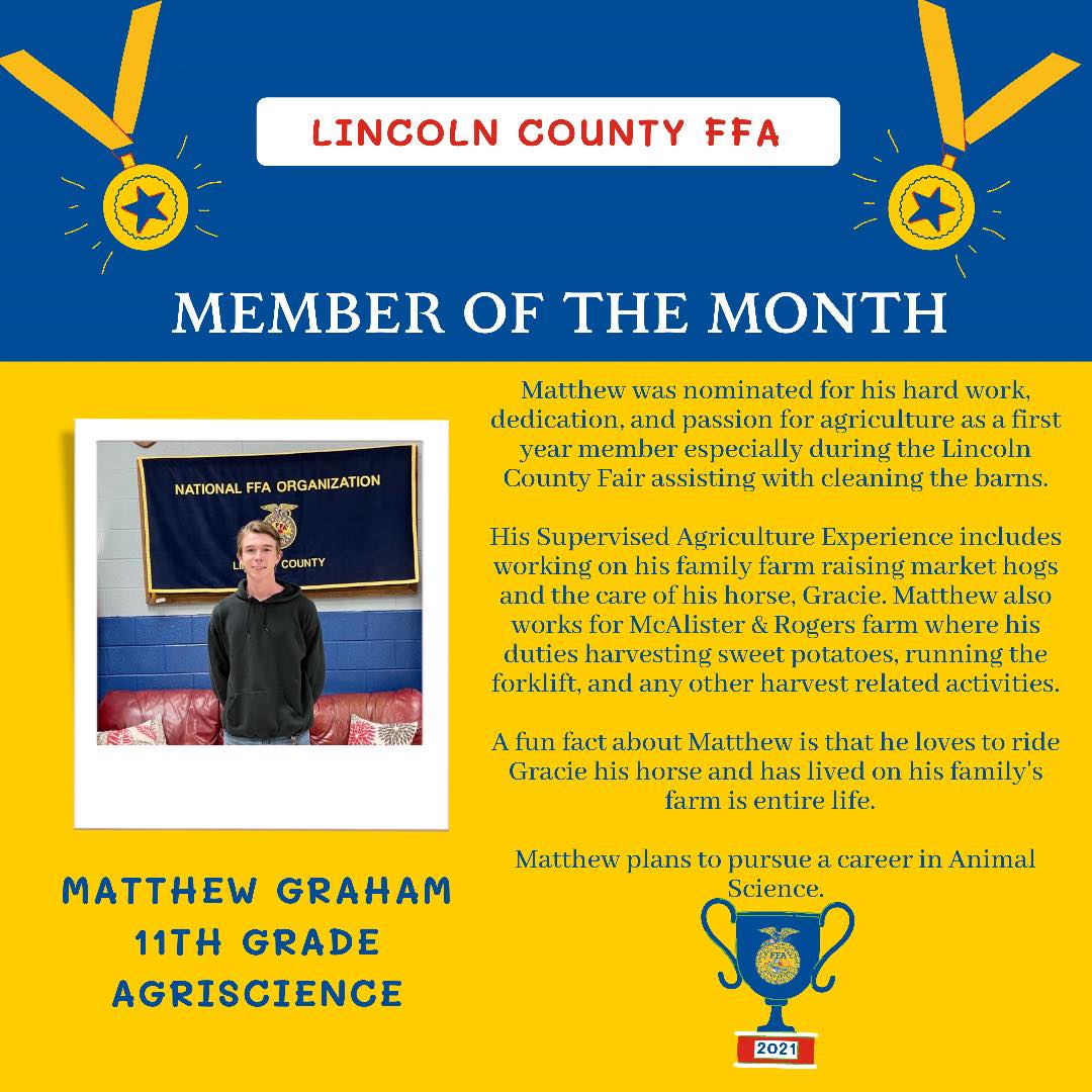 Congratulations Matthew Graham for... - Lincoln County FFA | Facebook