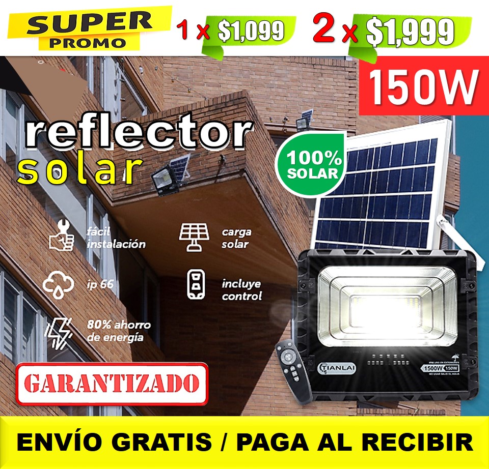 Iluminación - 🔌☀️ CONÉCTATE AL SOL Y AHORRA 💰 🍃💡🔰REFLECTOR SOLAR 150w ...
