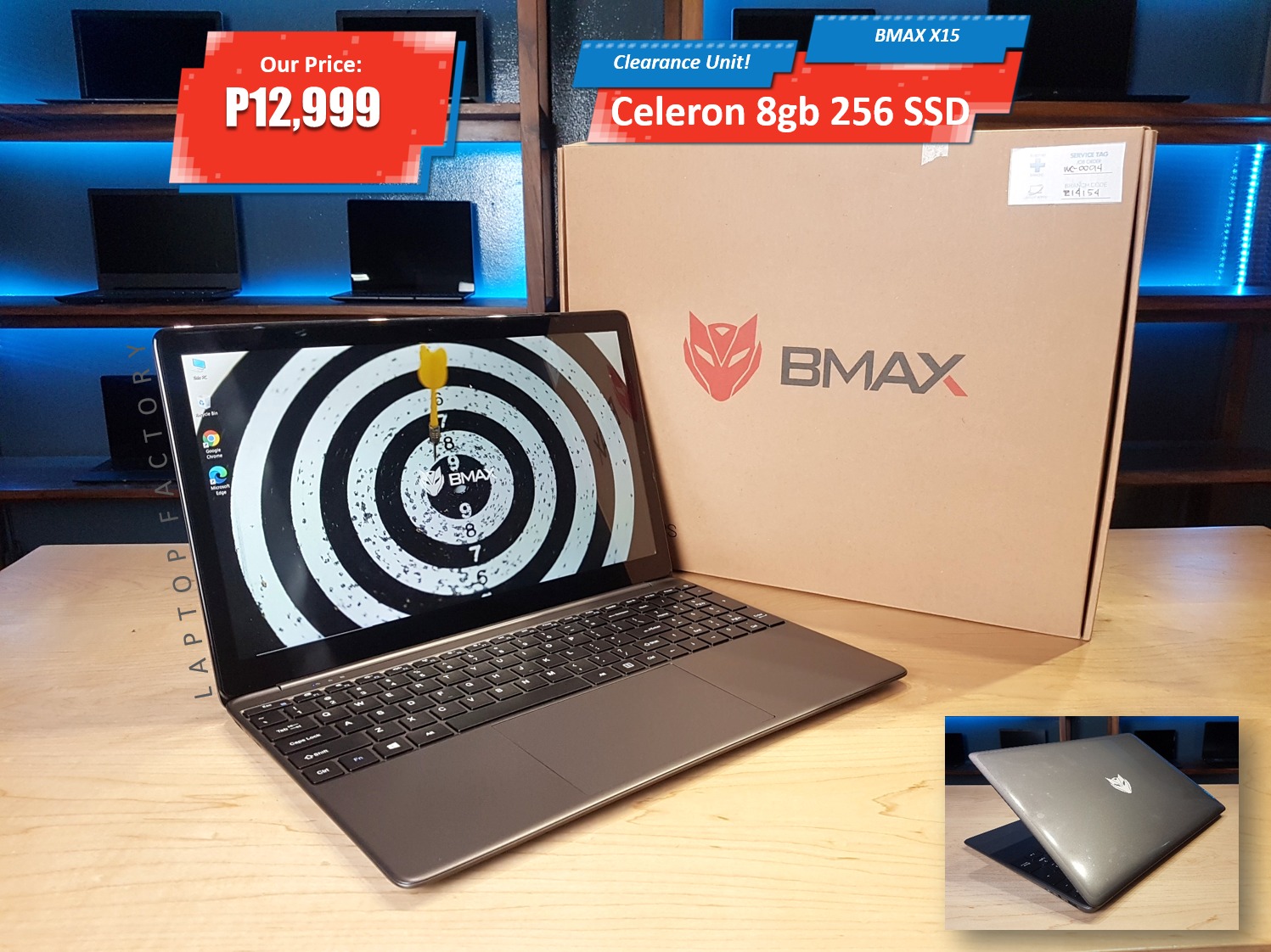 Laptop - BMAX X15 Celeron 8gb 256 SSD! Cash Discounted Price: P12