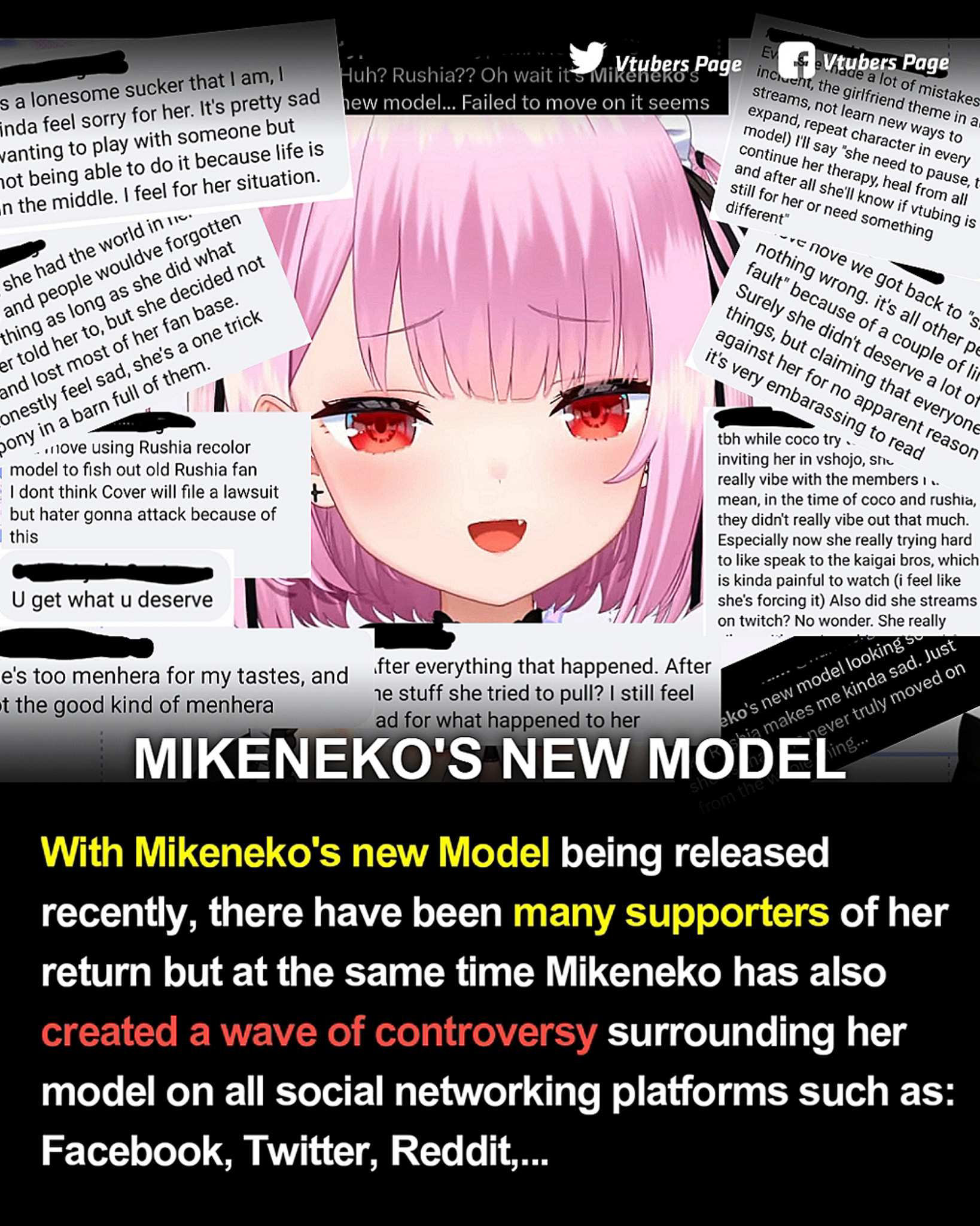 On July 22nd, vtuber Mikeneko came back after a while with her new