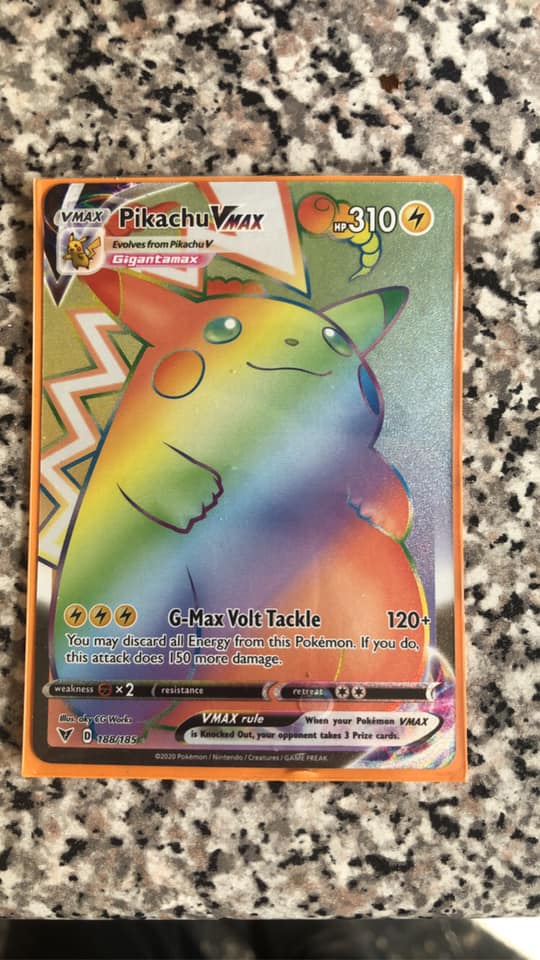 pokemon card pikachu vmax rainbow [NM] Vivid Voltage #188 Pokmon Hit Points310 HP Form Pikachu VMAX Pokemon Vivid Voltage
