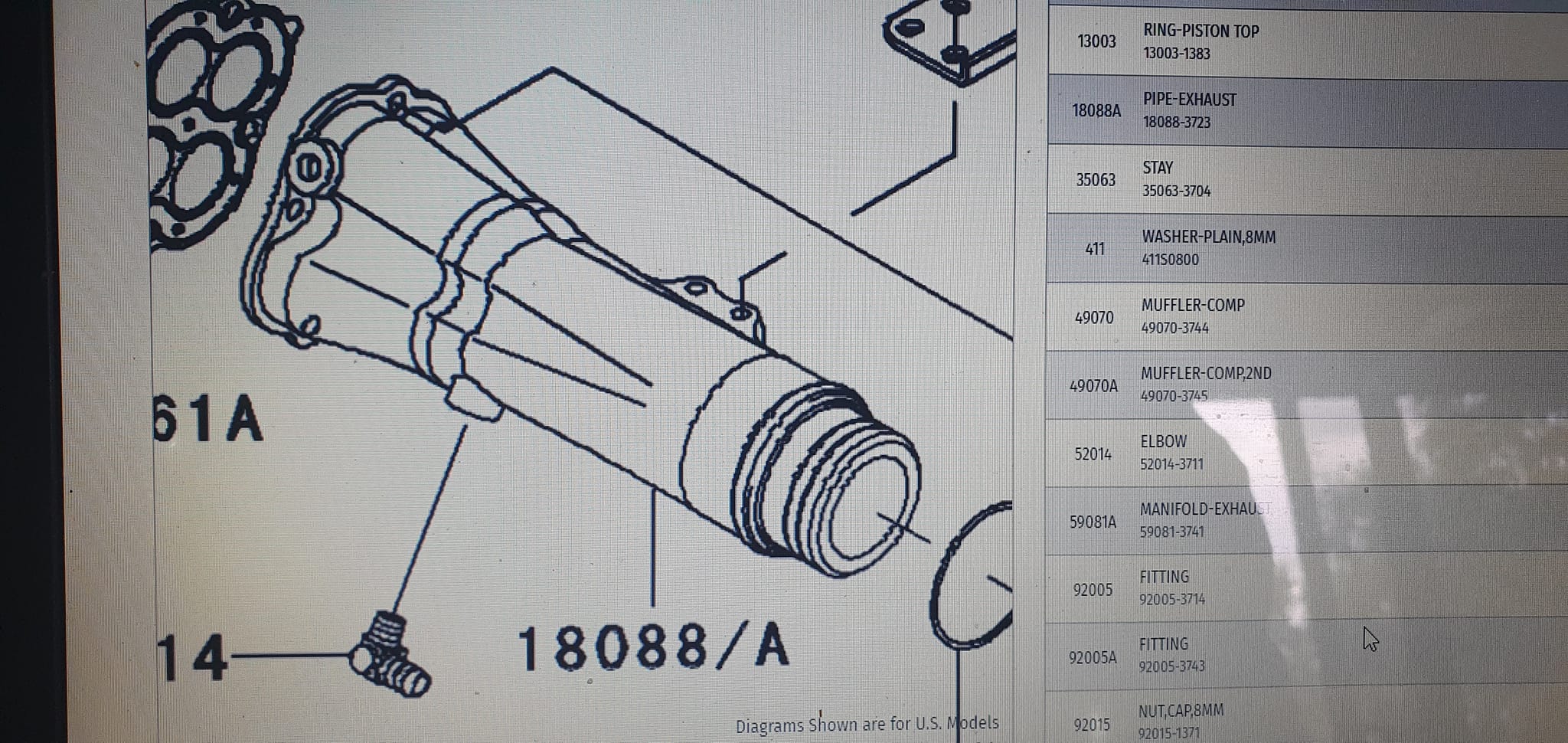 Looking for a good lower exhaust pipe for 2007 Kawasaki 12F