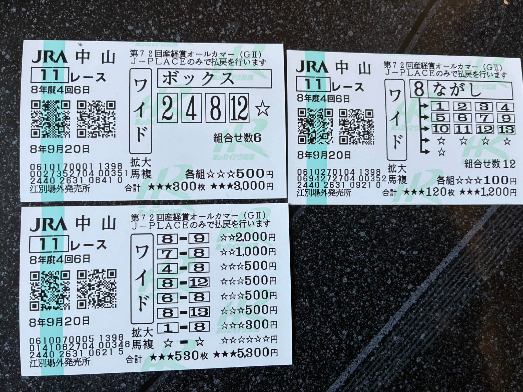 凱旋門賞 実際馬券🐴🎫 ①-⑨⑯-3歳馬 としました😅⤵️😭💔
