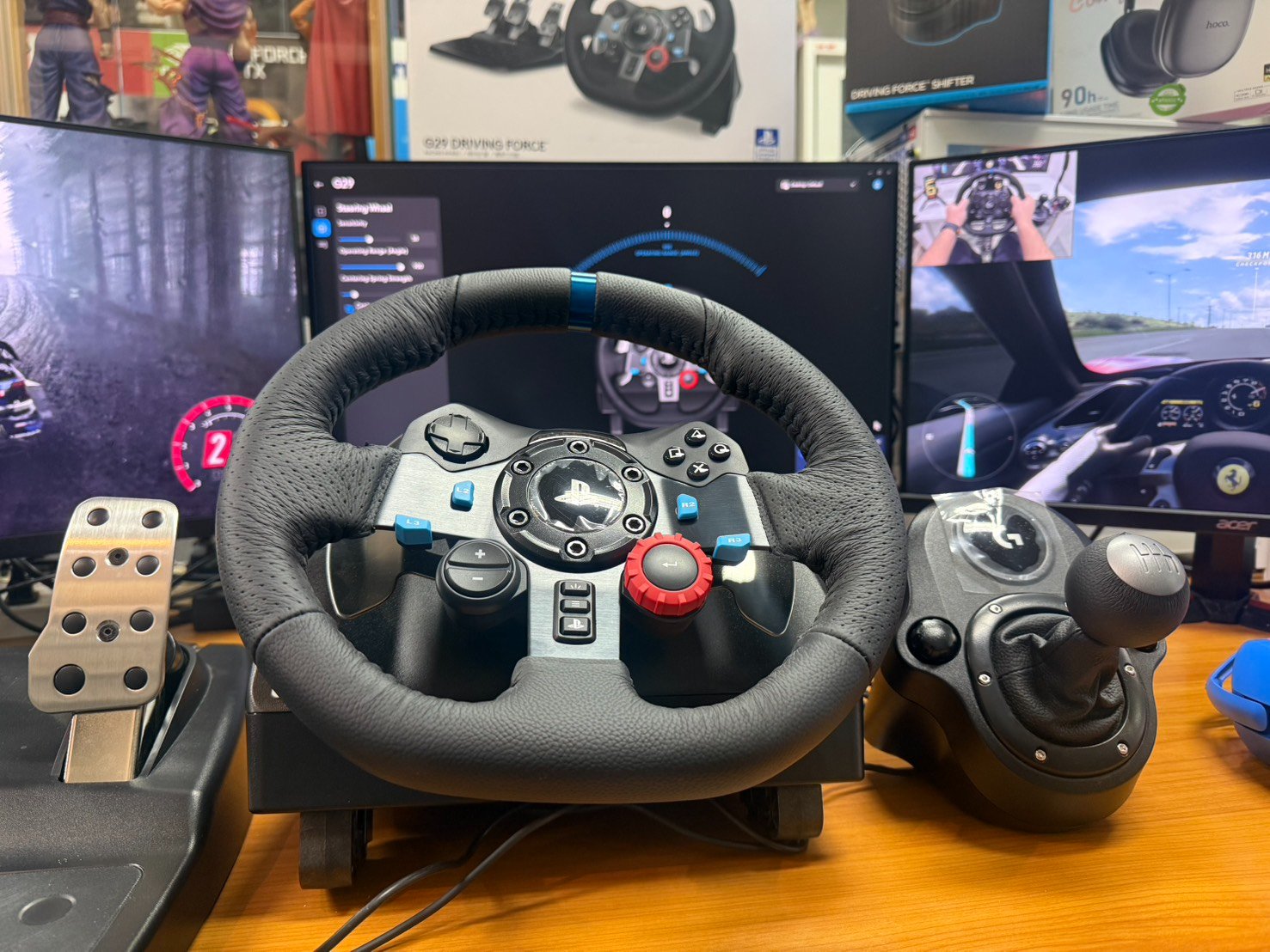 Logitech G29 Driving Force พร้อมพวงมาลัย + แป้นเหยียบ 3 แป้น + เกียร์ ...