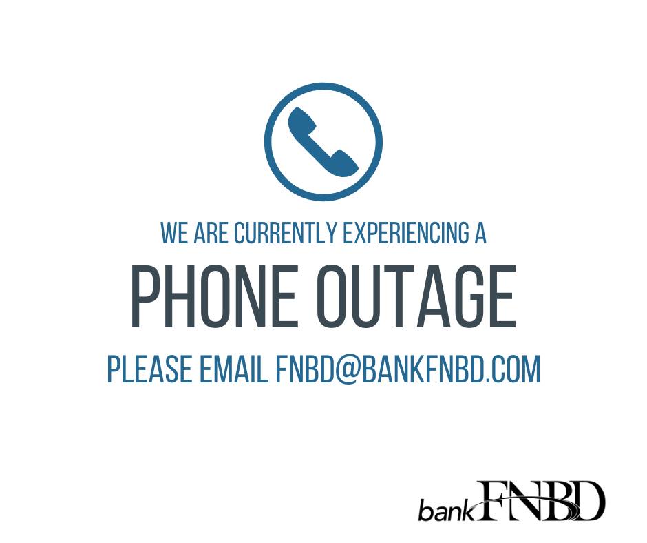 FNBD - Update: phones are back up! | Due to equipment... | Facebook