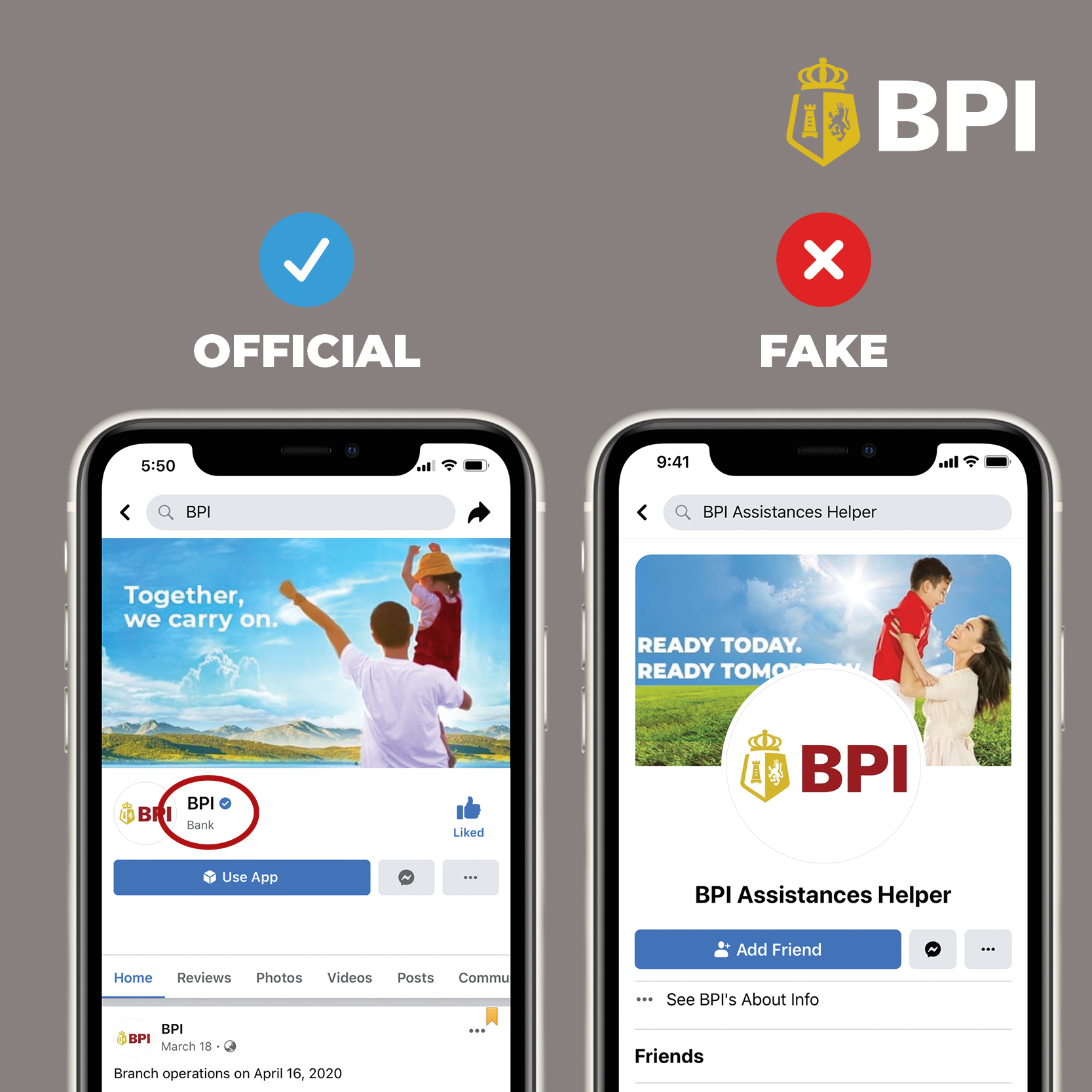 BPI - #BPIcybersecuriTips: Beware of fake pages pretending... | Facebook