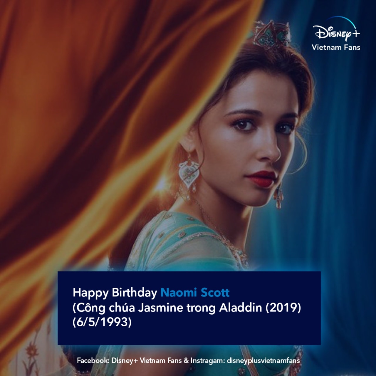 Disney+ Vietnam News - Happy Birthday công chúa Jasmine: Naomi Scott 🎉 ...