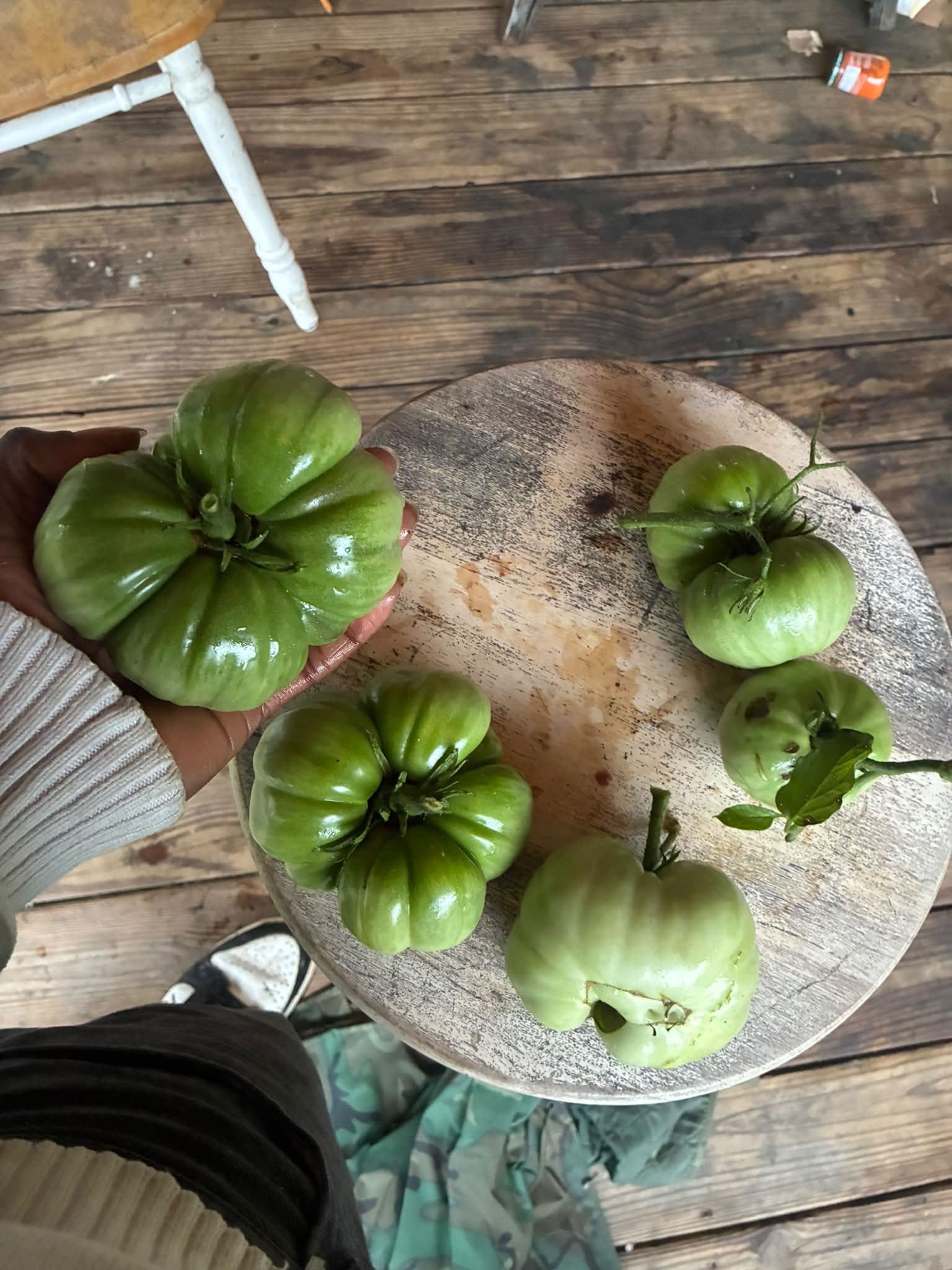 Is this ripe? Ananas noire tomato with green shoulders