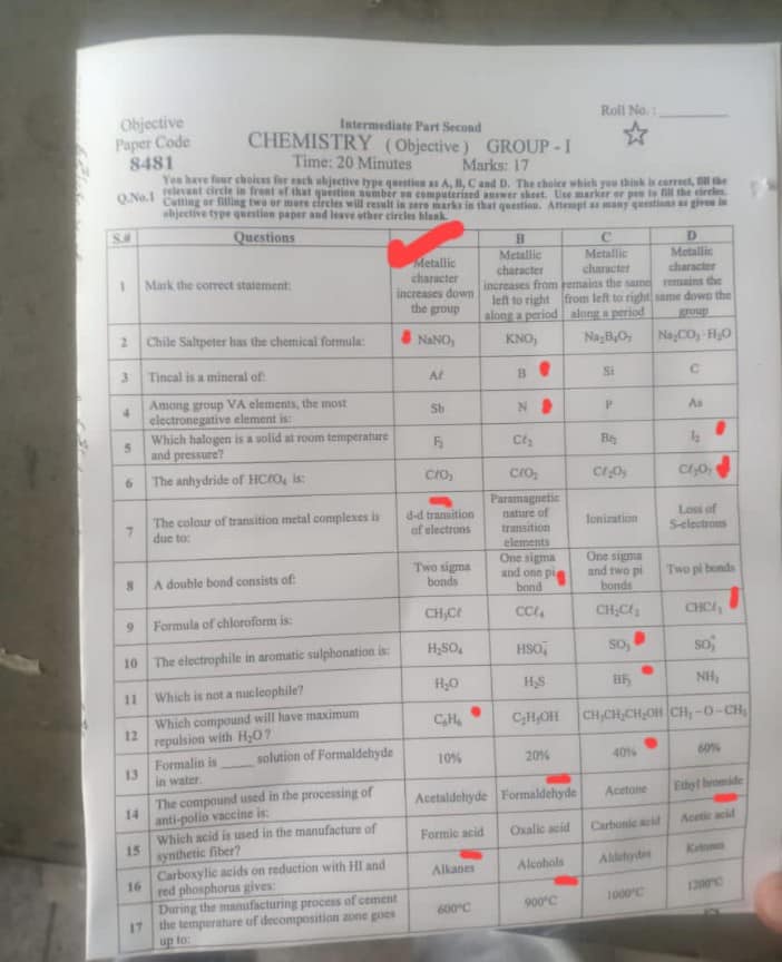 Bise FSD 2021 Chemistry... - The Ambitious Educational System