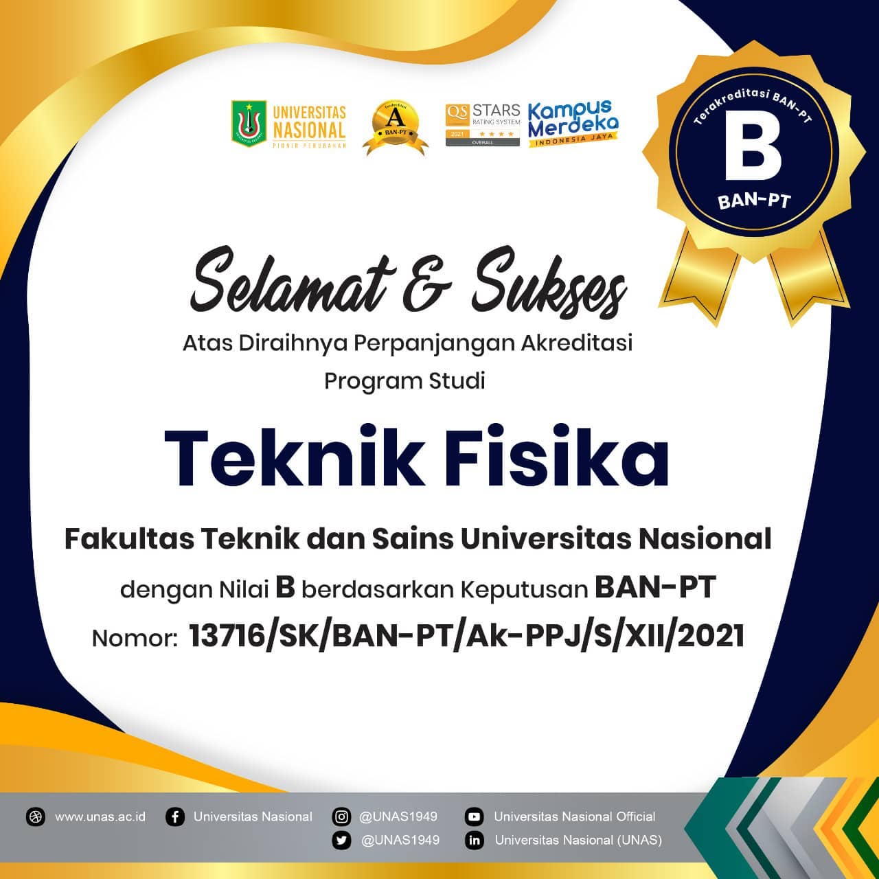 Selamat dan Sukses atas diraihnya... - Universitas Nasional | Facebook